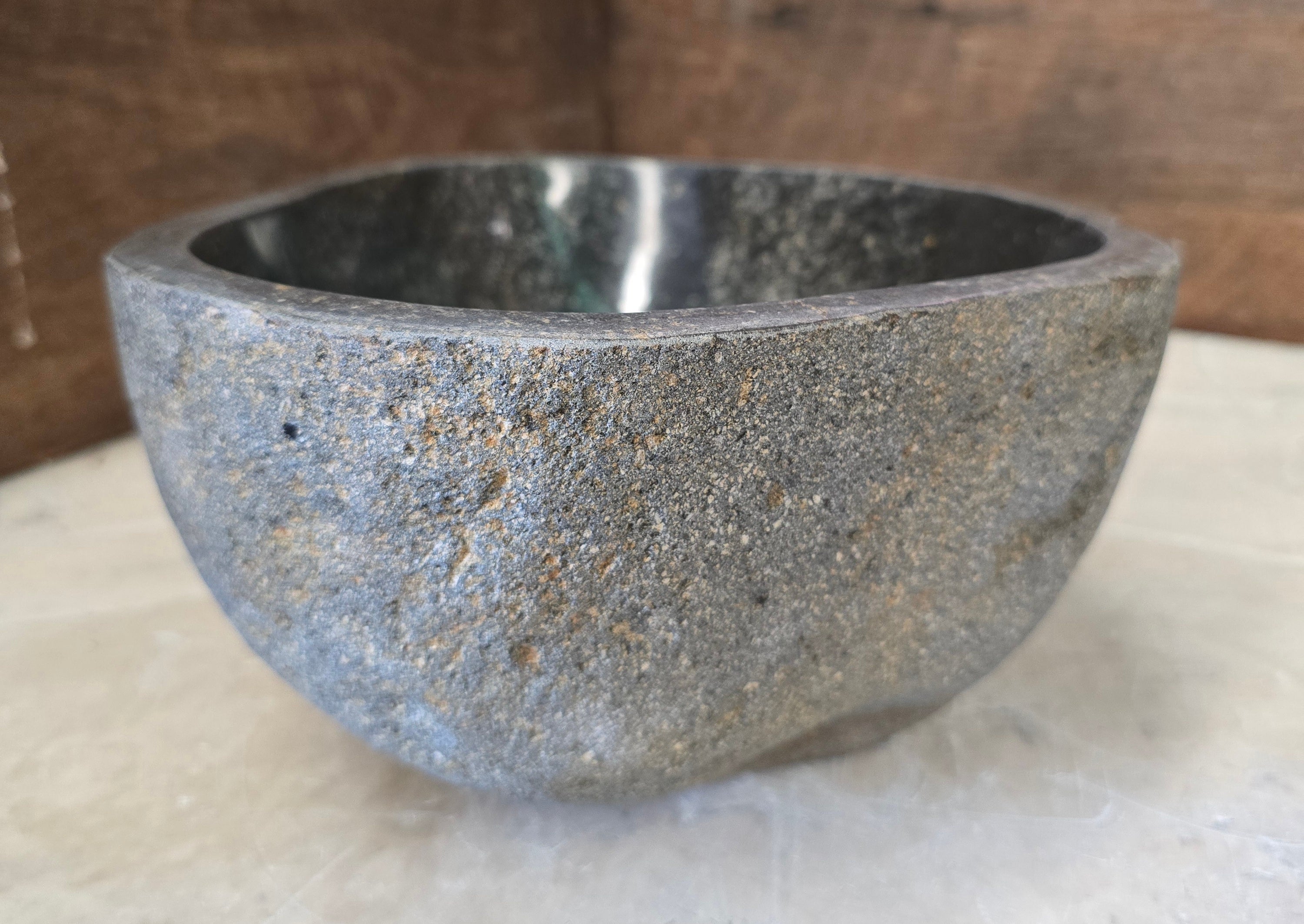 Handmade Natural Oval River Stone  Bathroom Basin  RS 2409101