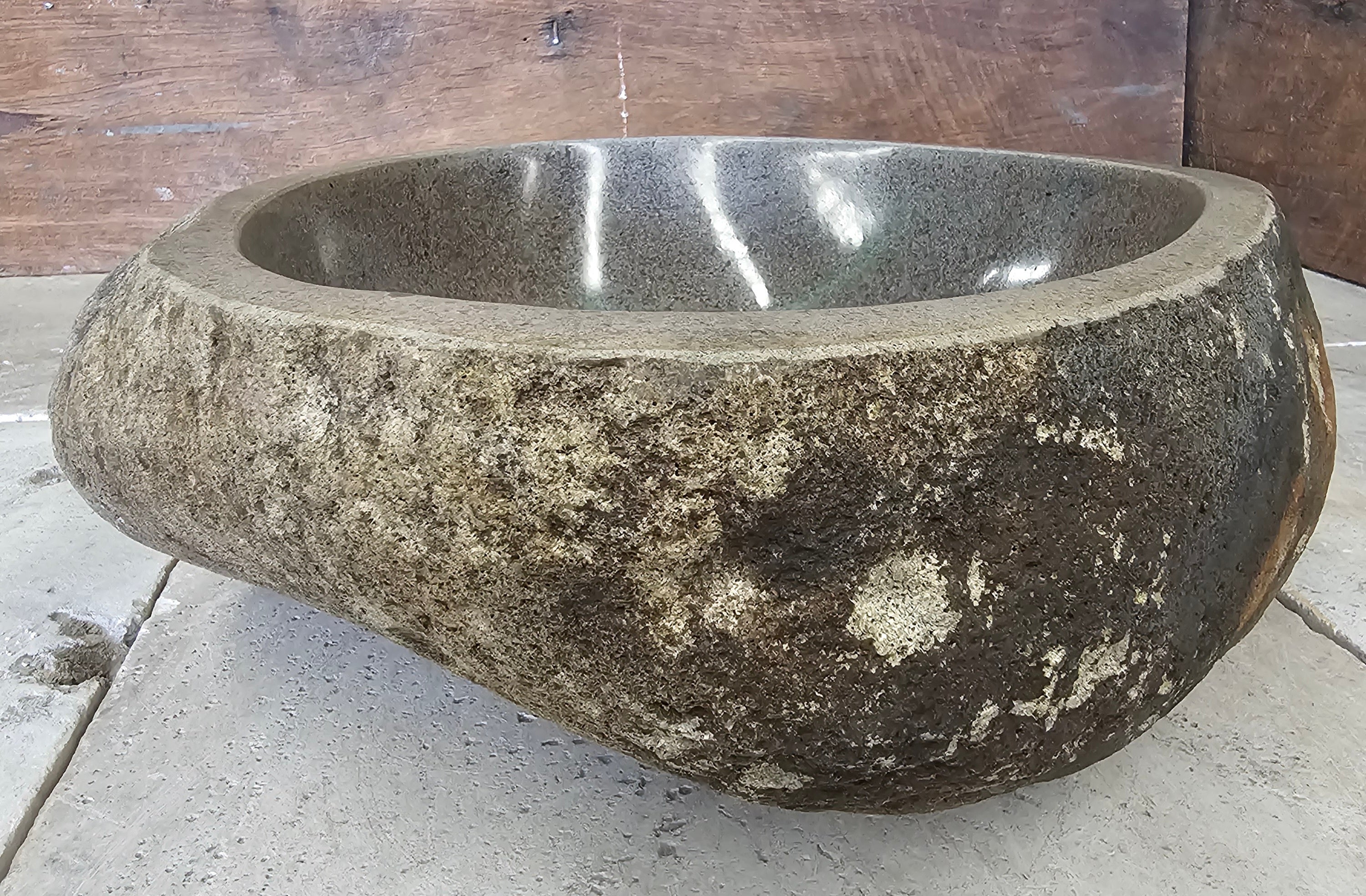 Handmade Natural Oval River Stone  Bathroom Basin  RM 2409023