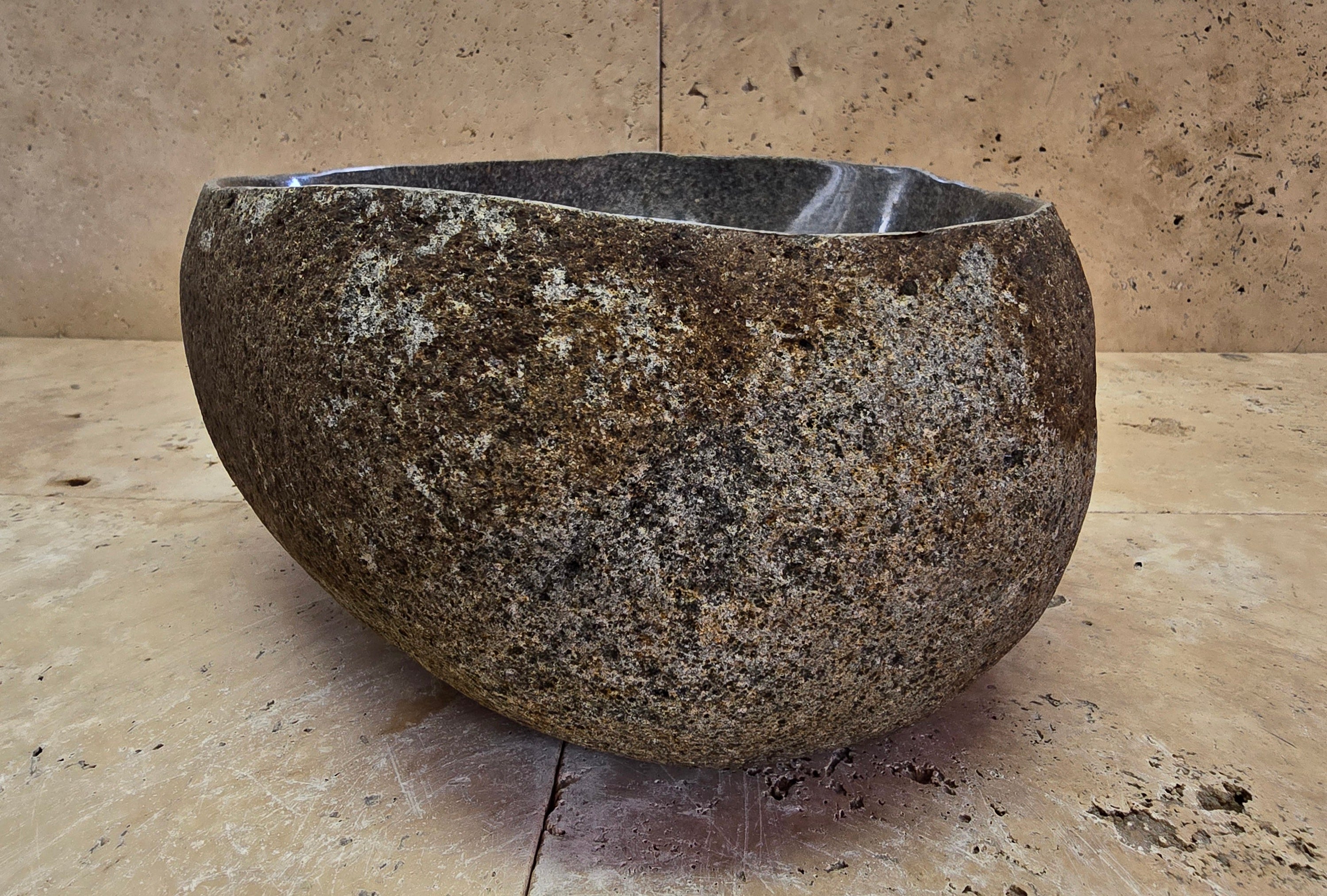 Handmade Natural Oval River Stone  Bathroom Basin  RVS 2409030