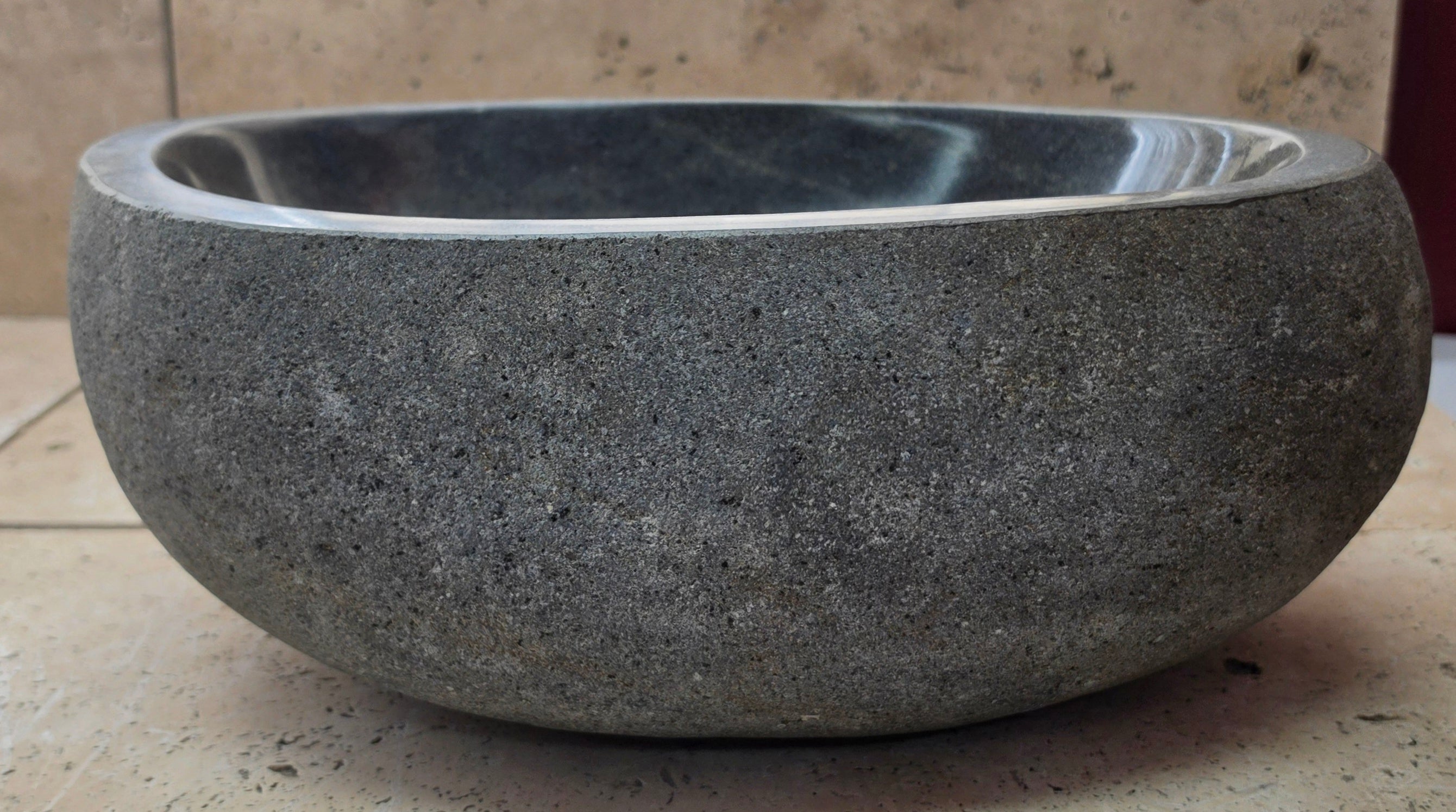 Handmade Natural Oval River Stone  Bathroom Basin  RS 2409133