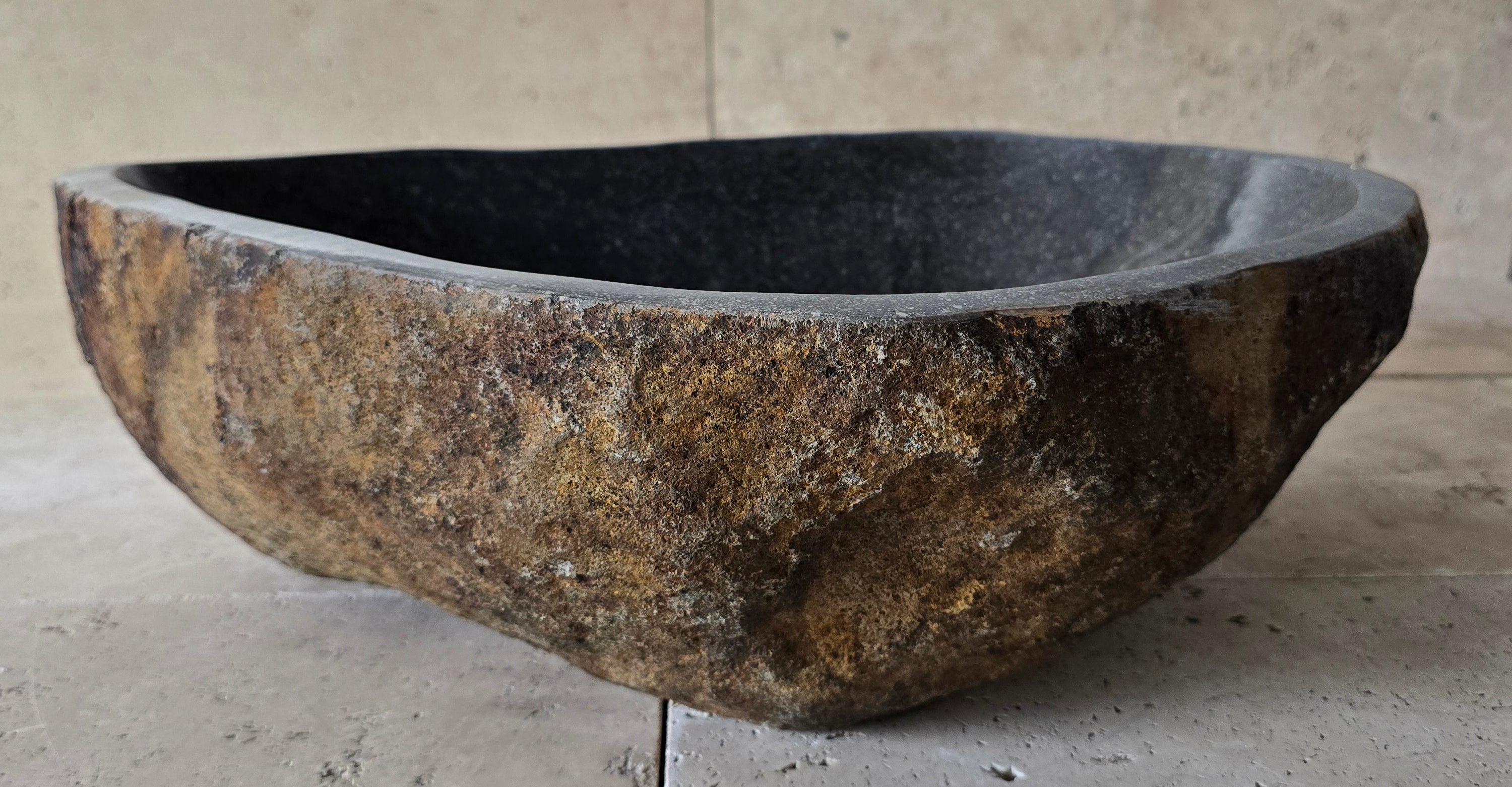 Handmade Natural Oval River Stone  Bathroom Basin  RL 240930