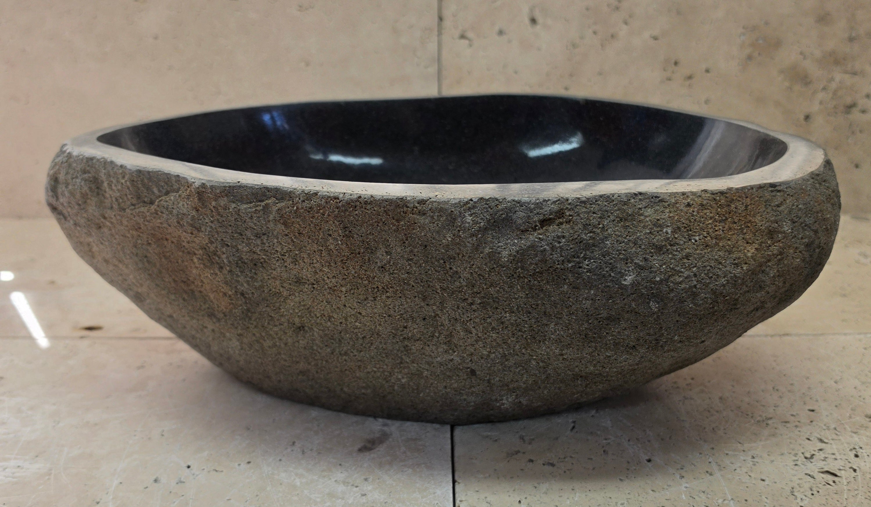Handmade Natural Oval River Stone  Bathroom Basin  RM 25072047