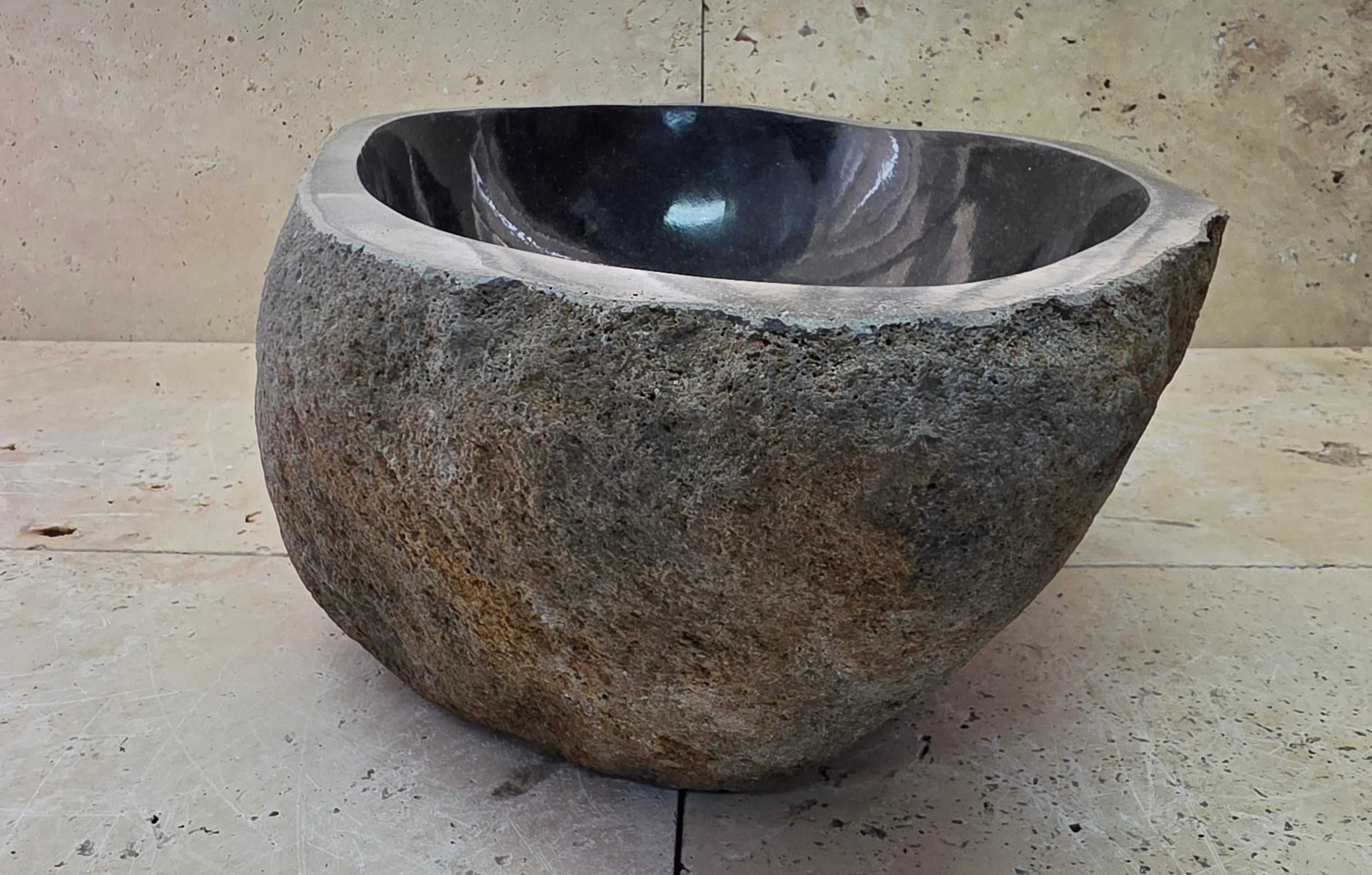 Handmade Natural Oval River Stone  Bathroom Basin  RM 25072047