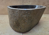 Handmade Natural Oval River Stone  Bathroom Basin  RS 2409020