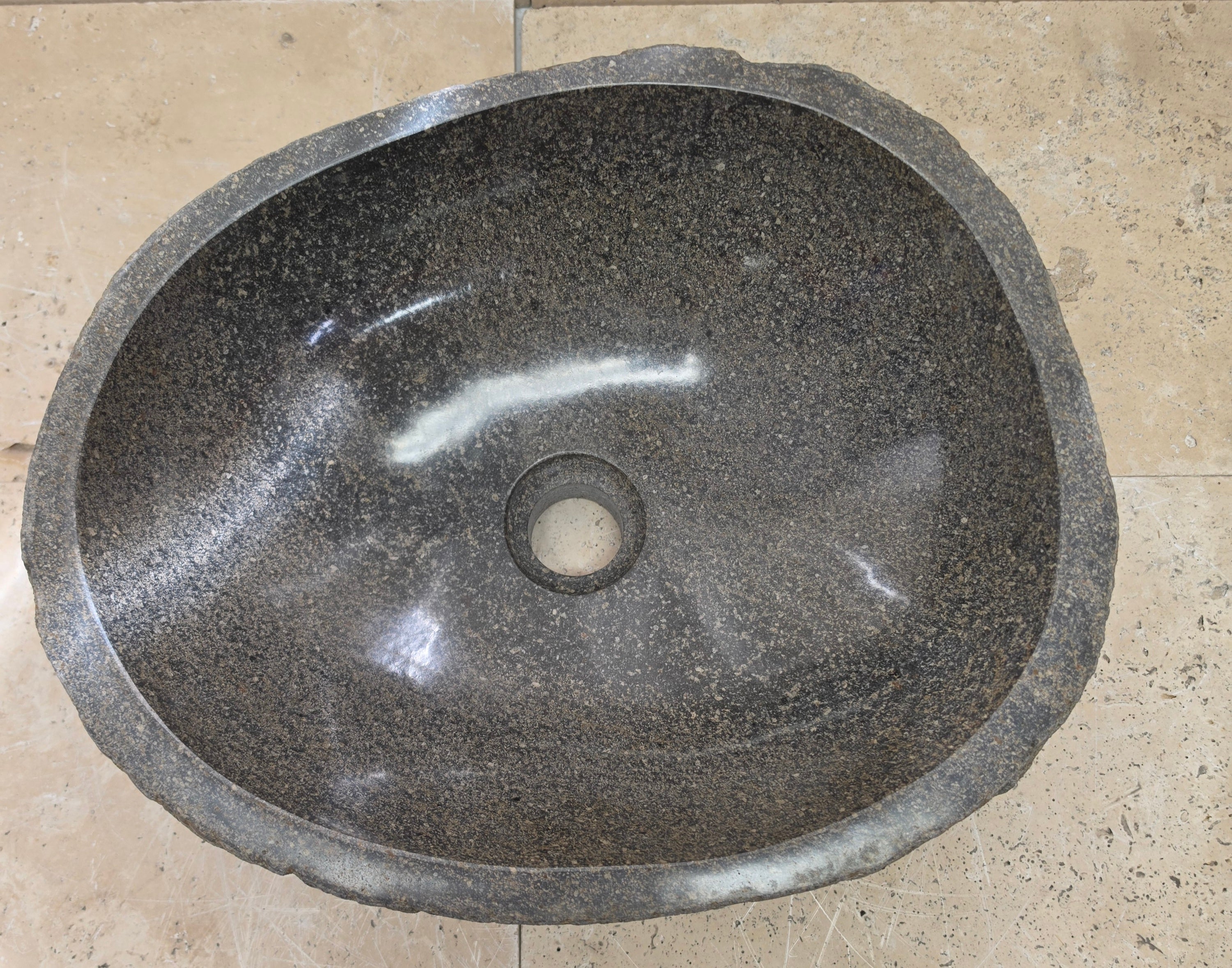Handmade Natural Oval River Stone  Bathroom Basin  RM 2409088