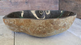 Handmade Natural Oval River Stone  Bathroom Basin  RL 240937