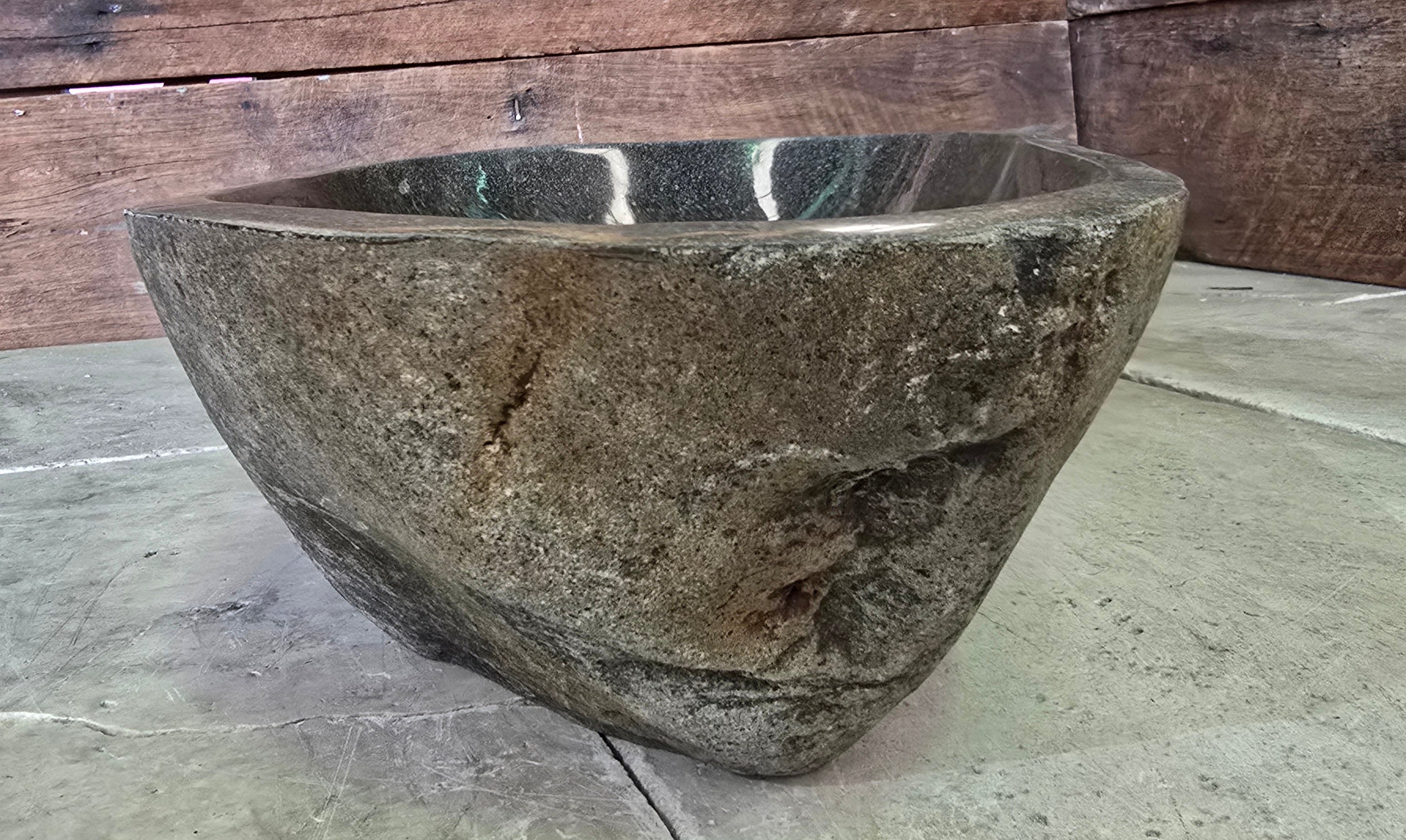 Handmade Natural Oval River Stone  Bathroom Basin  RL 240948