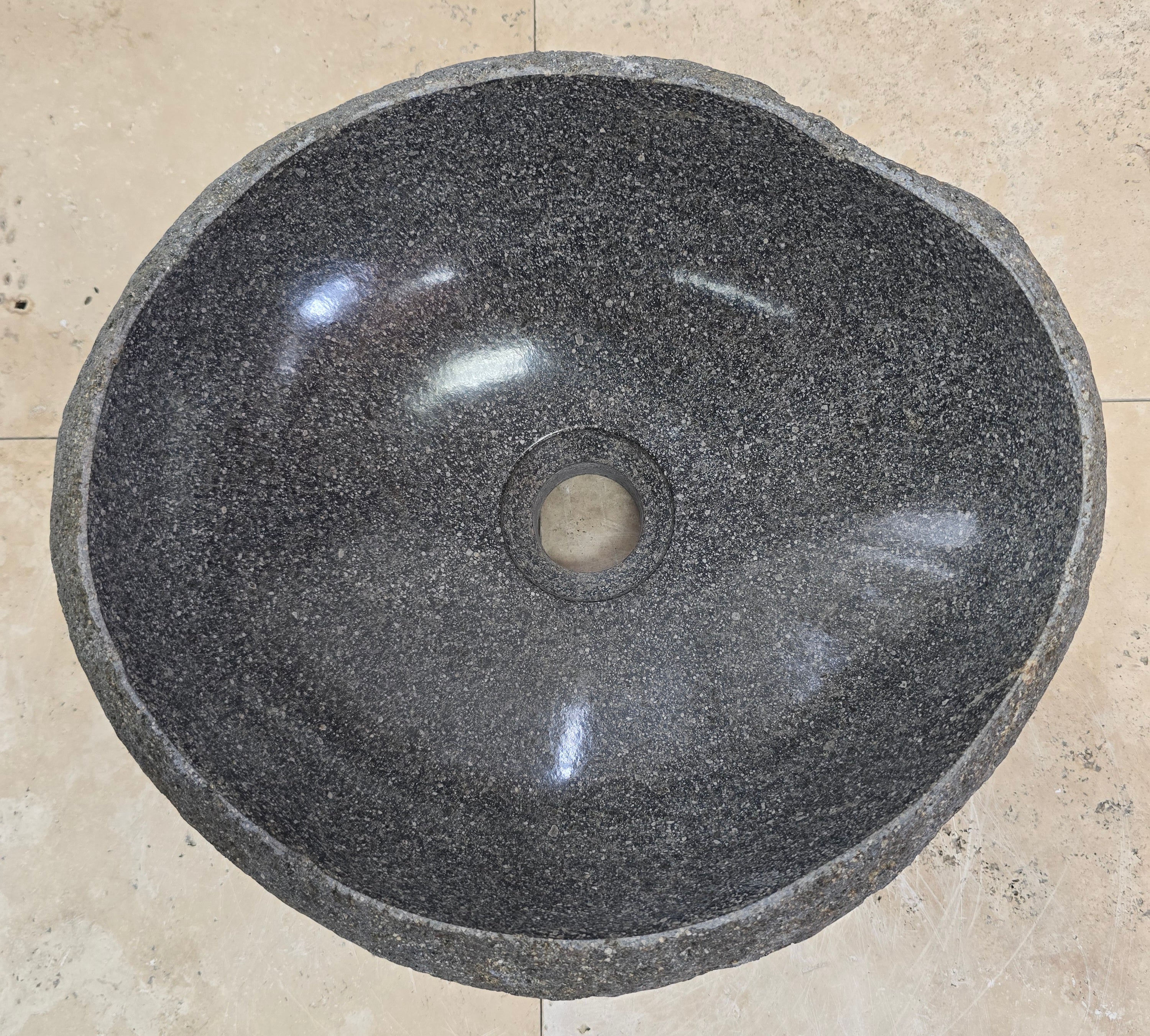 Handmade Natural Oval River Stone  Bathroom Basin  RVS 2409043