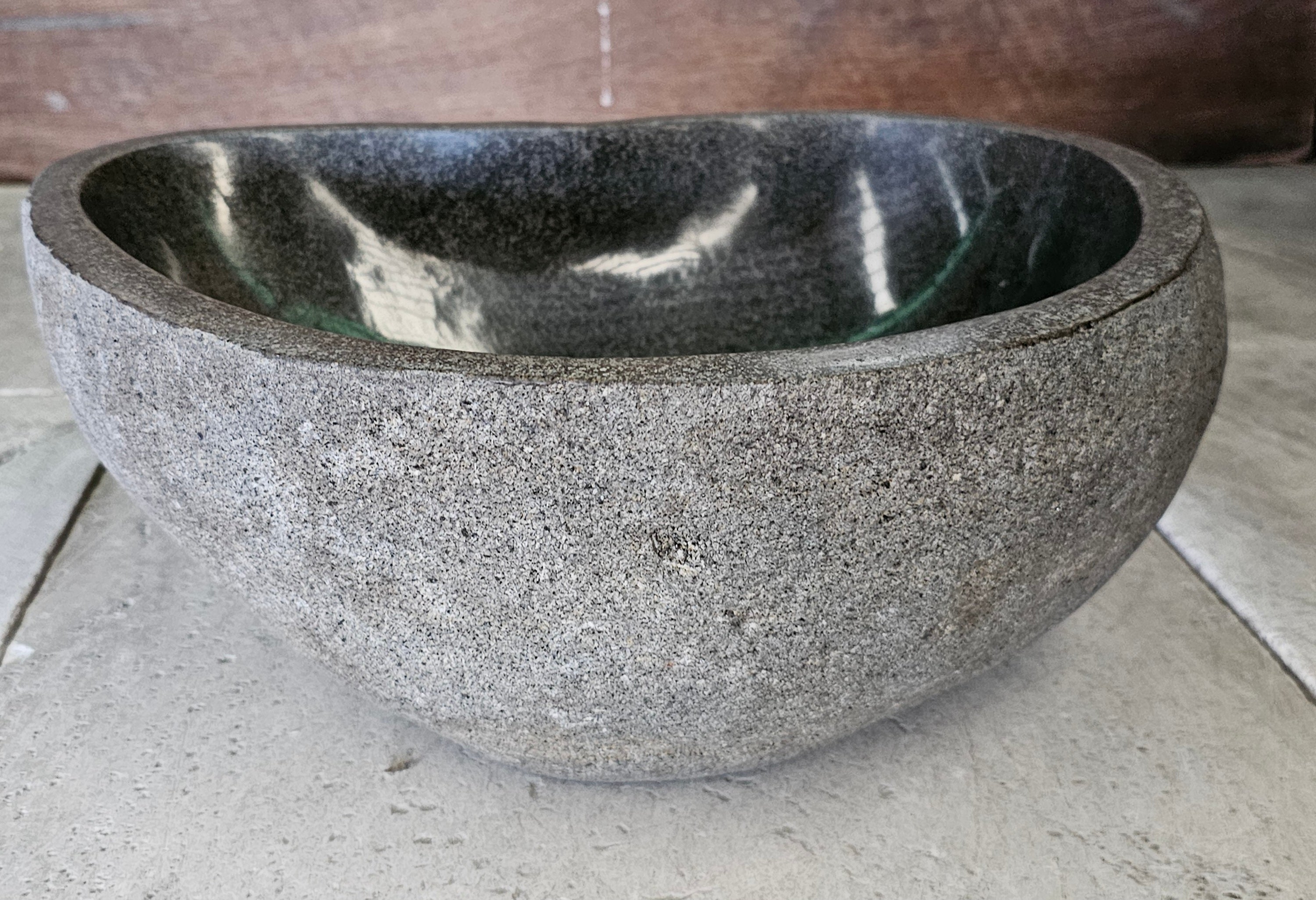Handmade Natural Oval River Stone  Bathroom Basin  RS 2409147