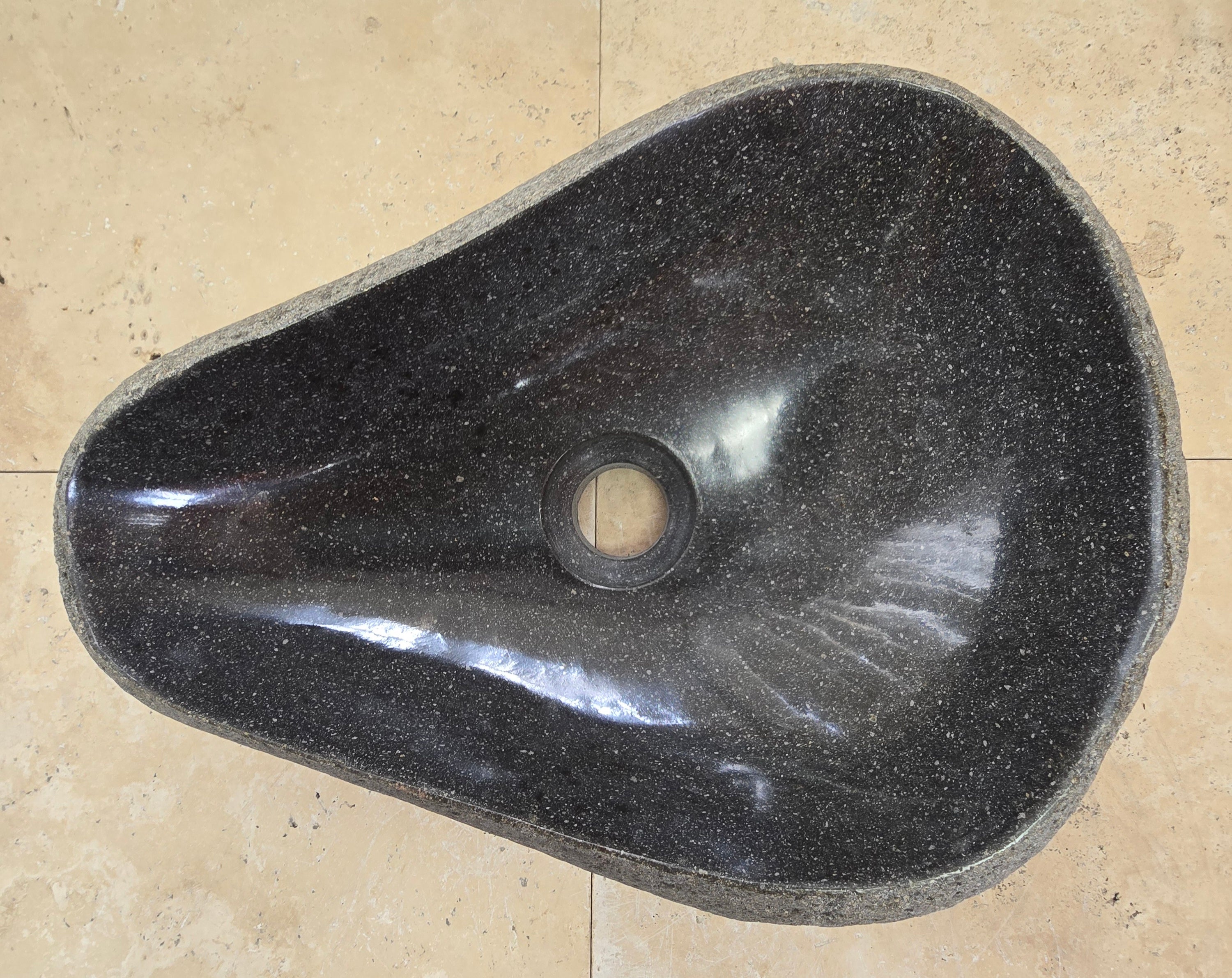 Handmade Natural Oval River Stone  Bathroom Basin  RVS 2409034