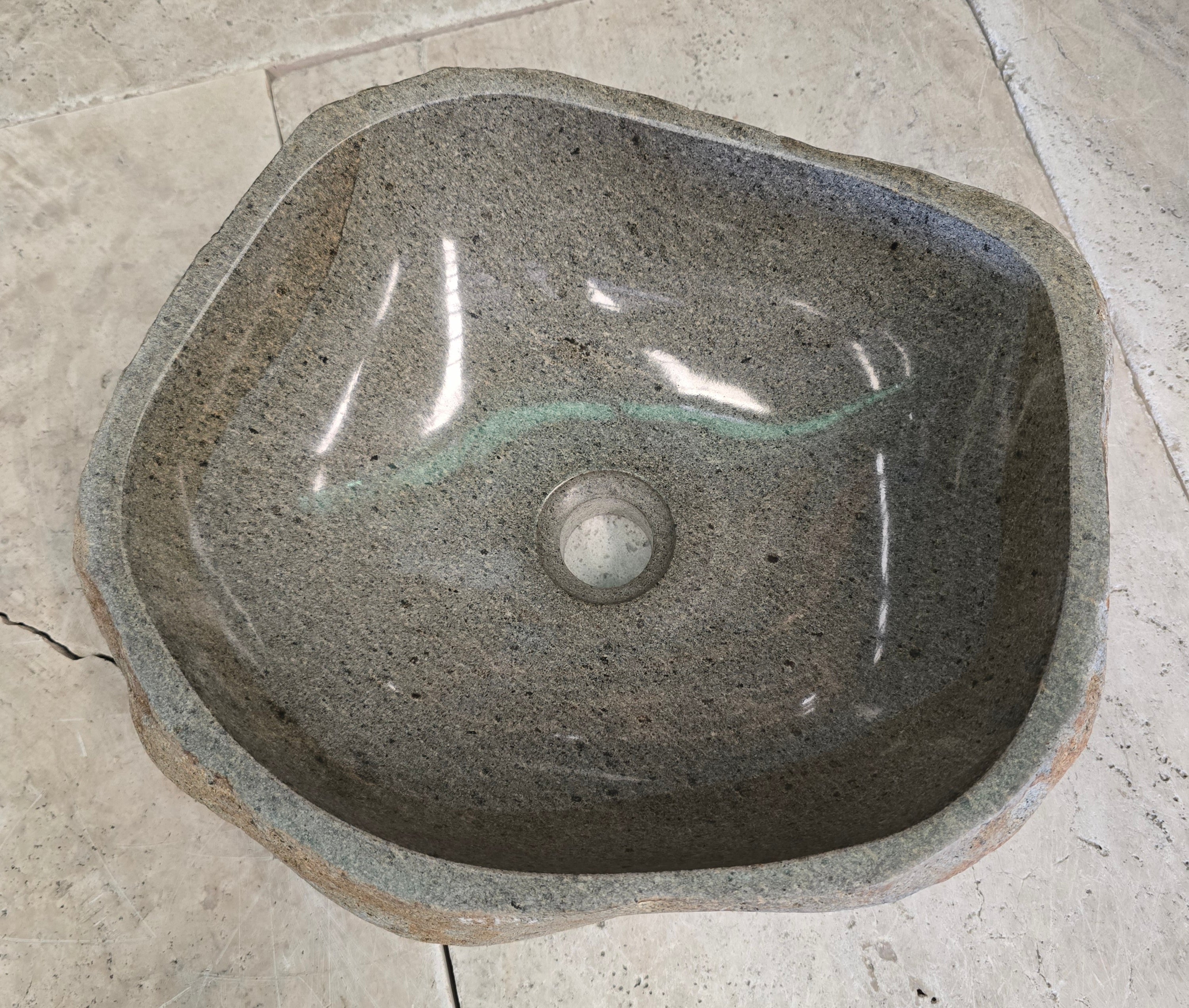 Handmade Natural Oval River Stone  Bathroom Basin  RS 24091084