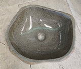 Handmade Natural Oval River Stone  Bathroom Basin  RS 24091084