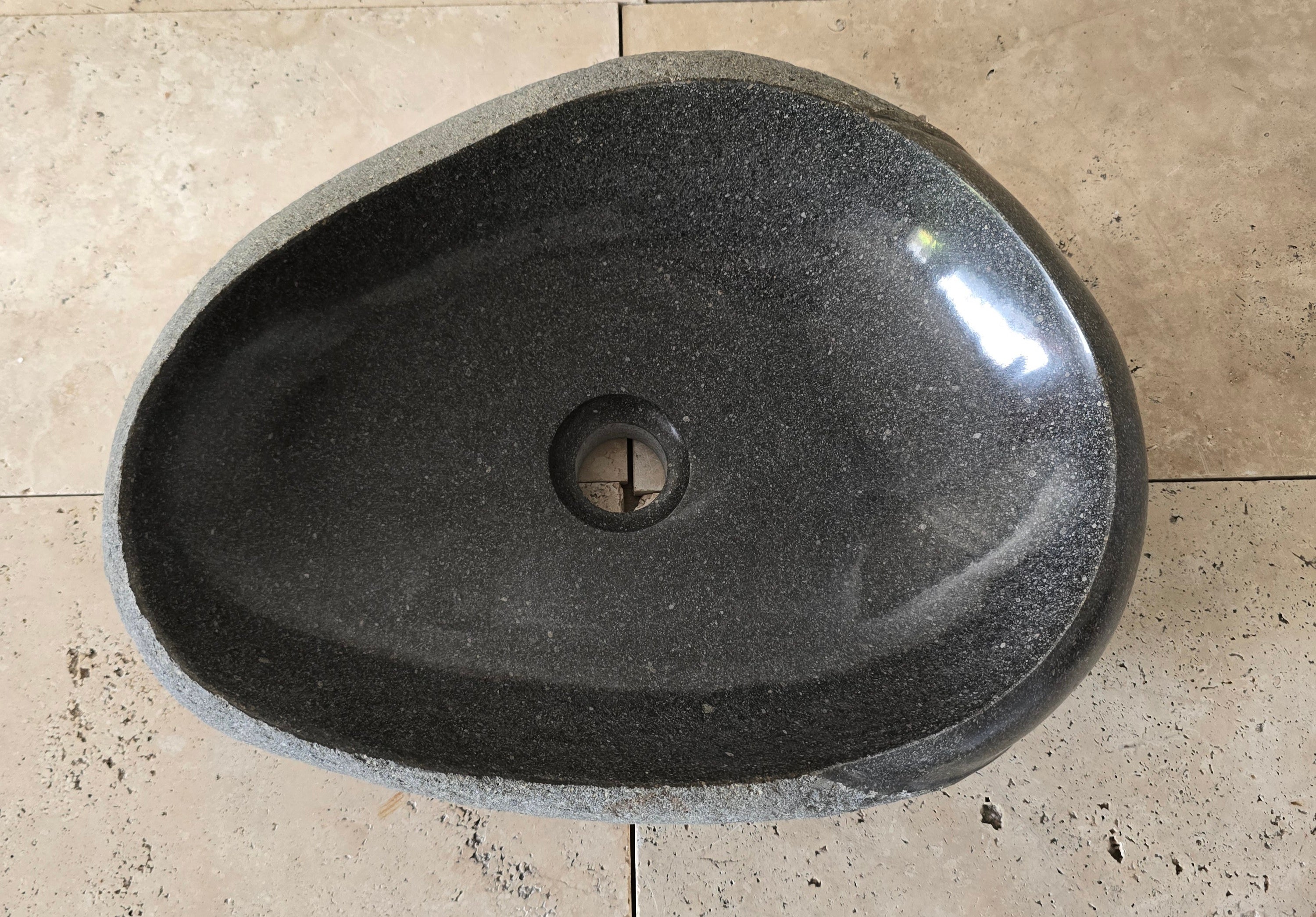 Handmade Natural Oval River Stone  Bathroom Basin  PHM 240918