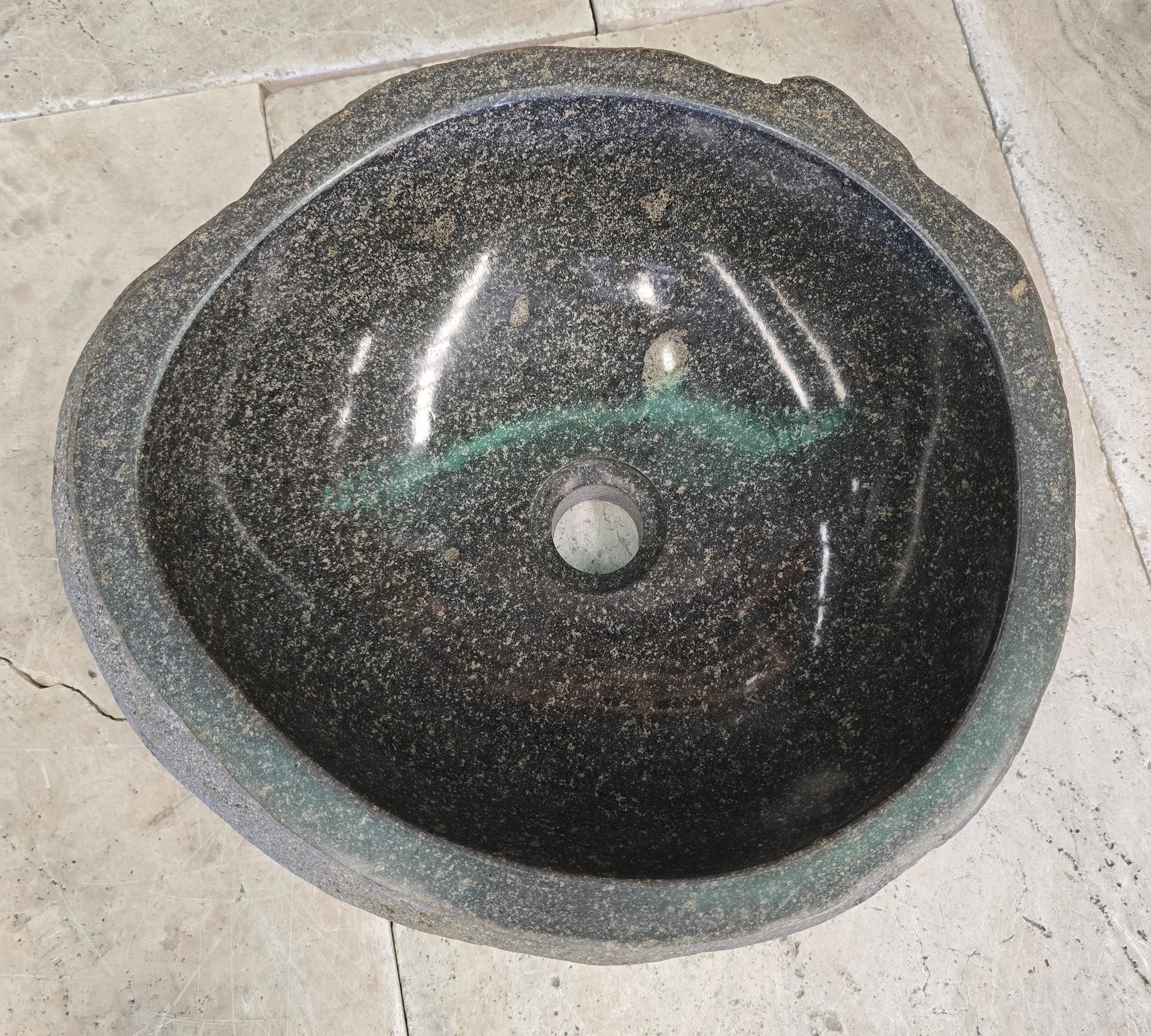 Handmade Natural Oval River Stone  Bathroom Basin  RS 2409108