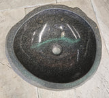 Handmade Natural Oval River Stone  Bathroom Basin  RS 2409108