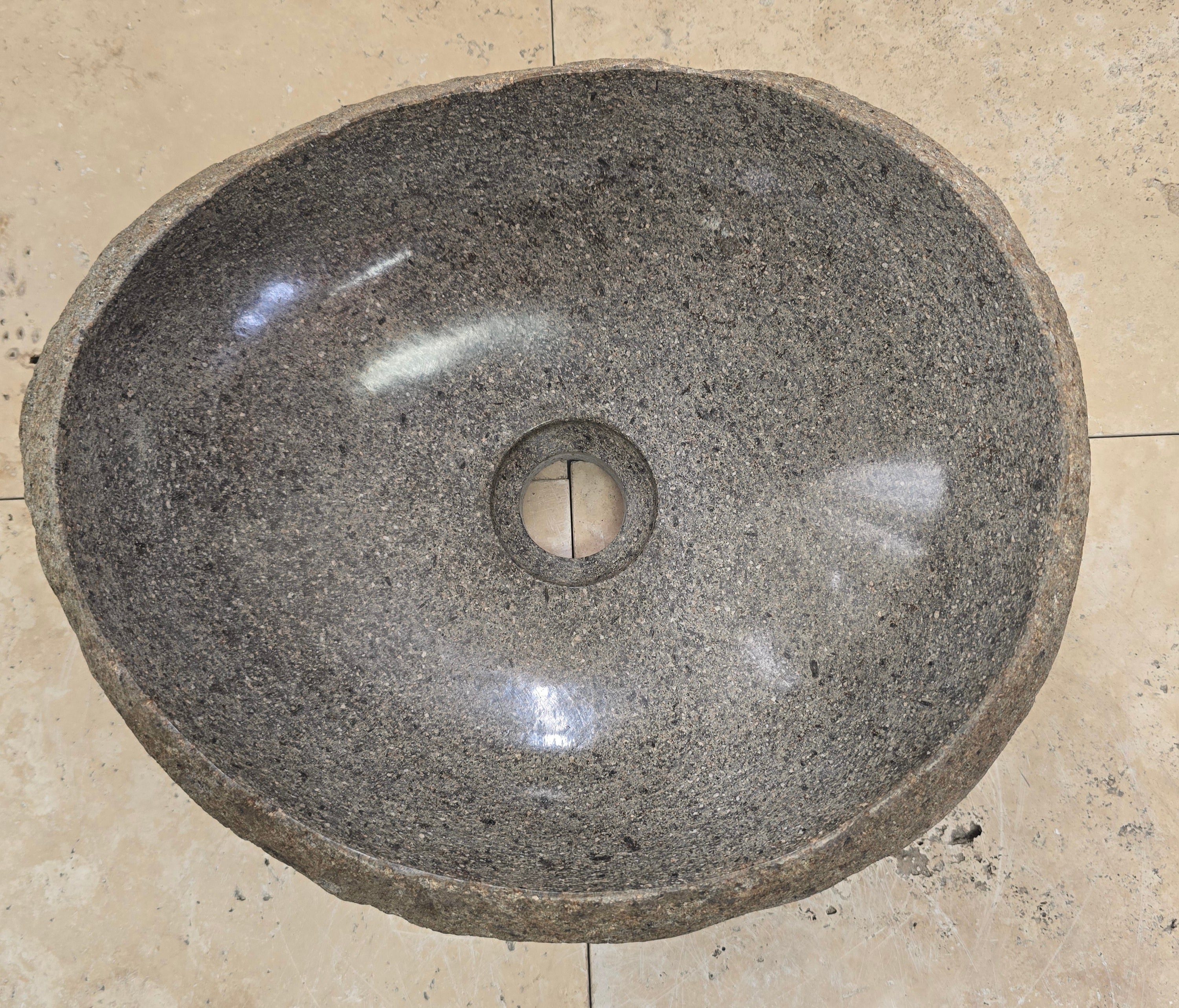 Handmade Natural Oval River Stone  Bathroom Basin  RVS 2409048