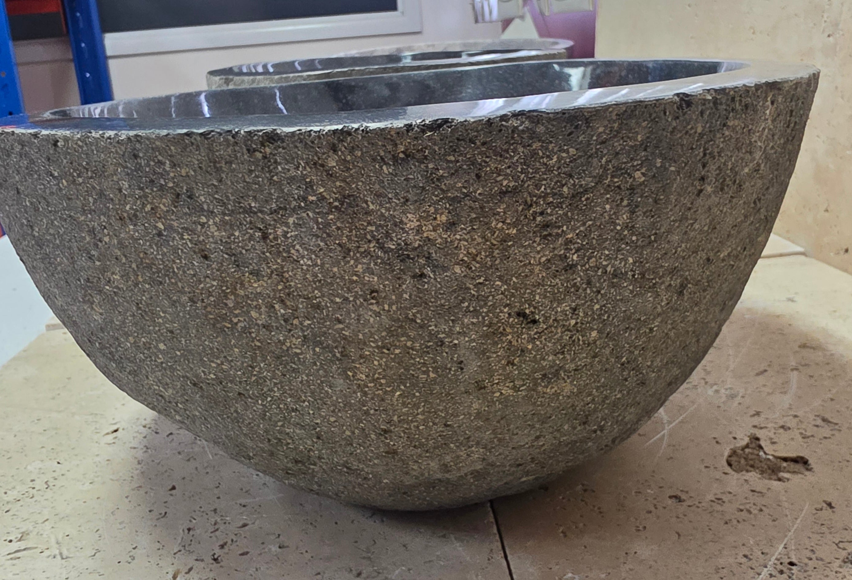 Handmade Natural Oval River Stone  Bathroom Basin TWIN SETS A & B RM 25072007