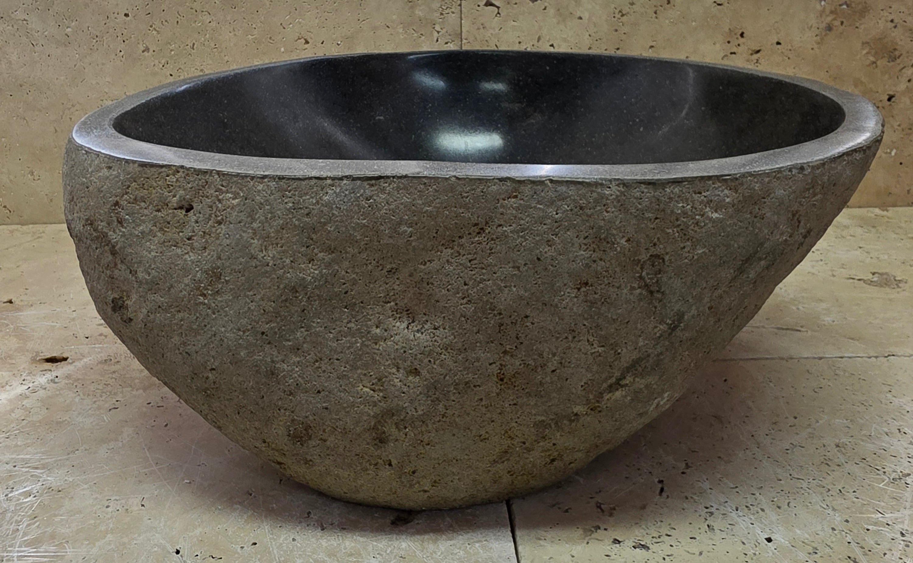 Handmade Natural Oval River Stone  Bathroom Basin  RM 2409110