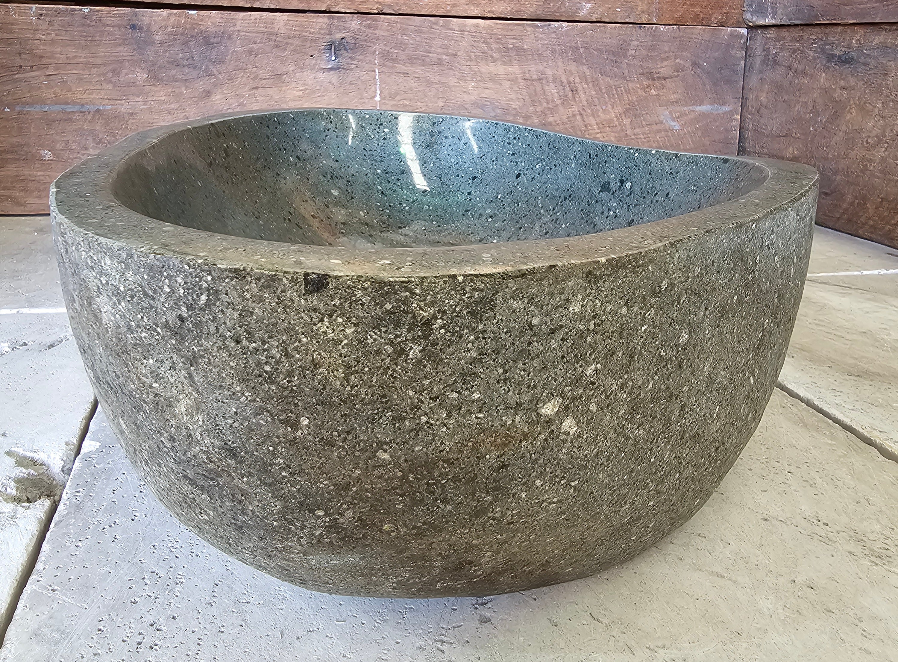 Handmade Natural Oval River Stone  Bathroom Basin  RL 240956