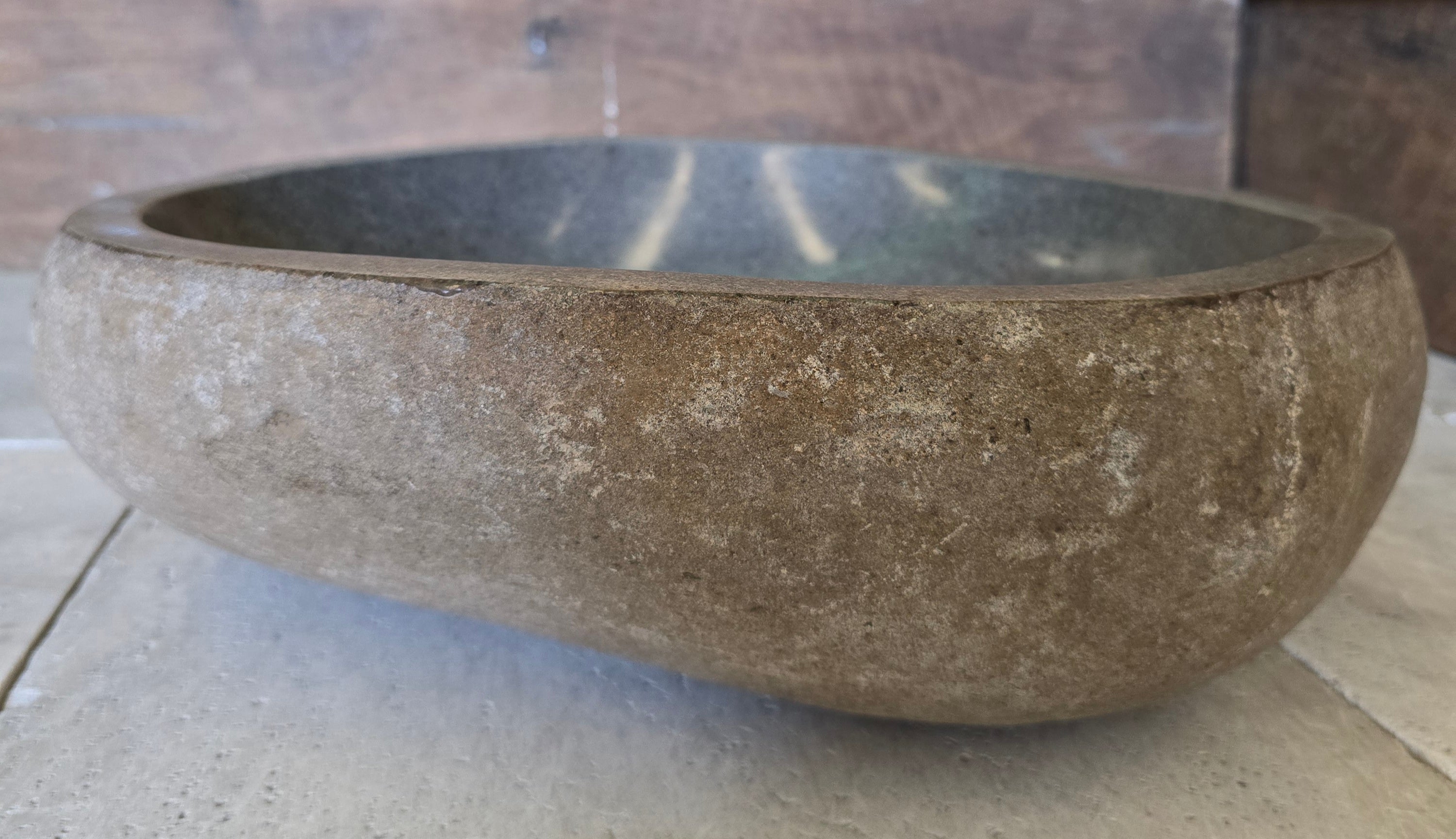 Handmade Natural Oval River Stone  Bathroom Basin  RM 2409002