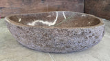 Handmade Natural Oval River Stone  Bathroom Basin  RL 240947