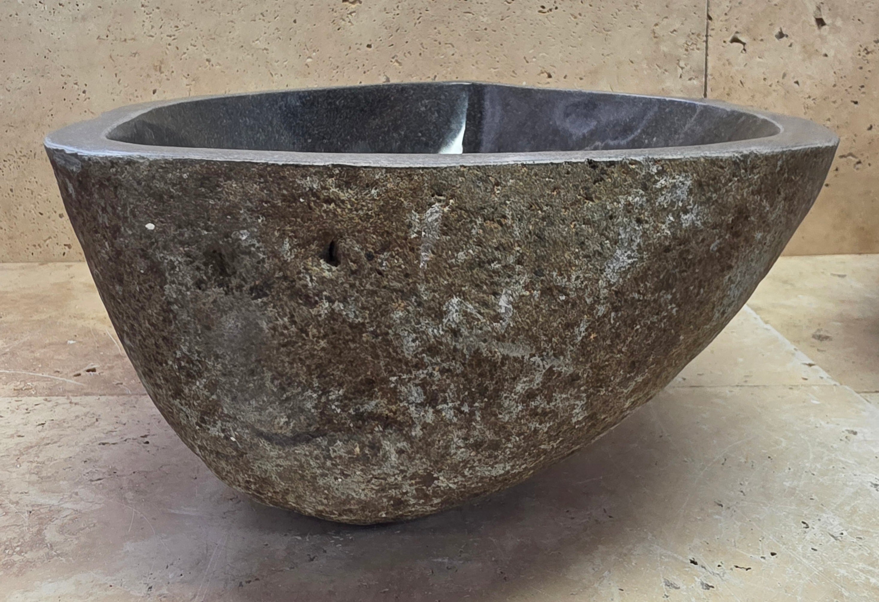 Handmade Natural Oval River Stone  Bathroom Basin TWIN SETS A & B RM 25072043