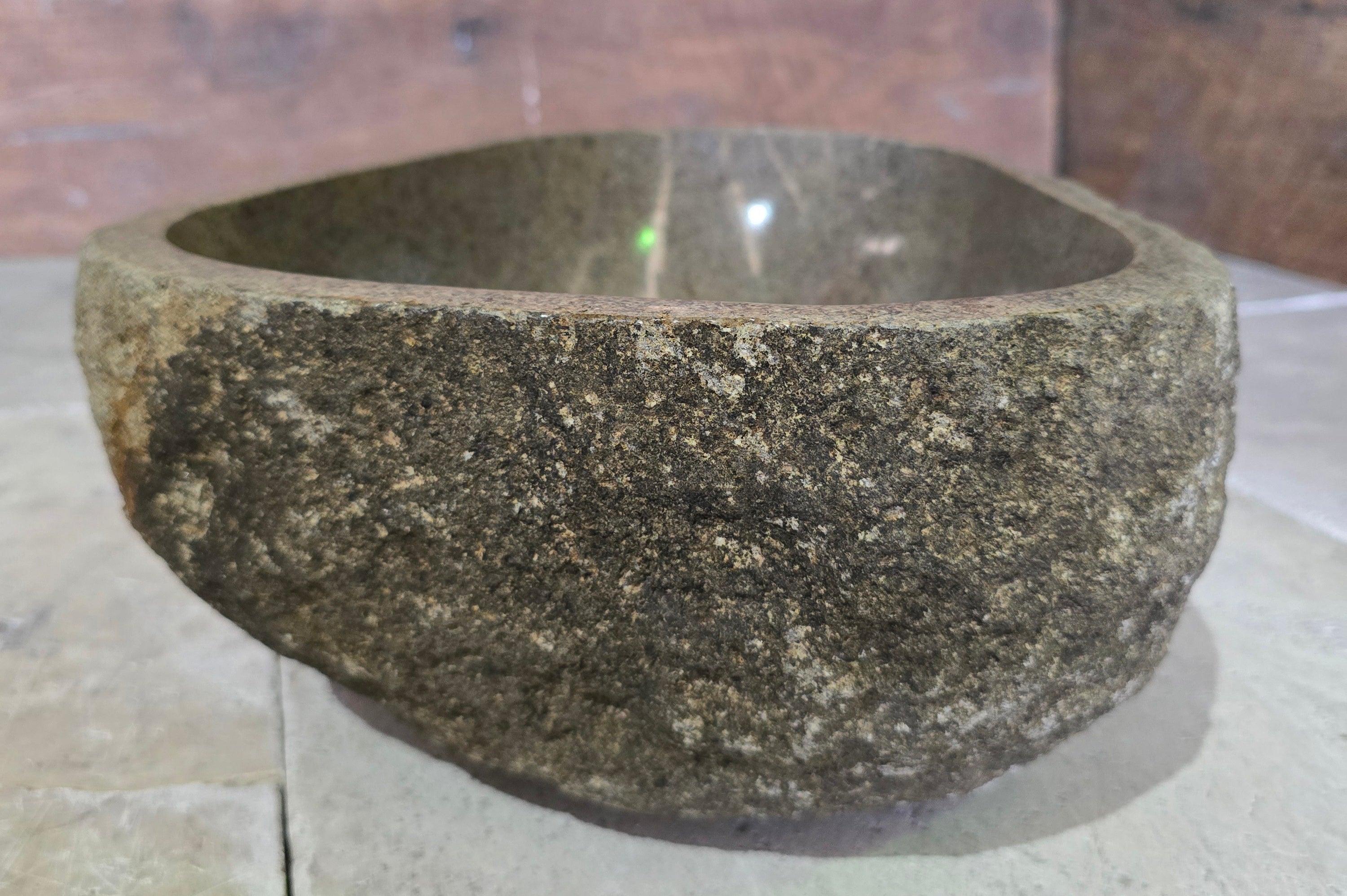 Handmade Natural Oval River Stone  Bathroom Basin  RS 2409053