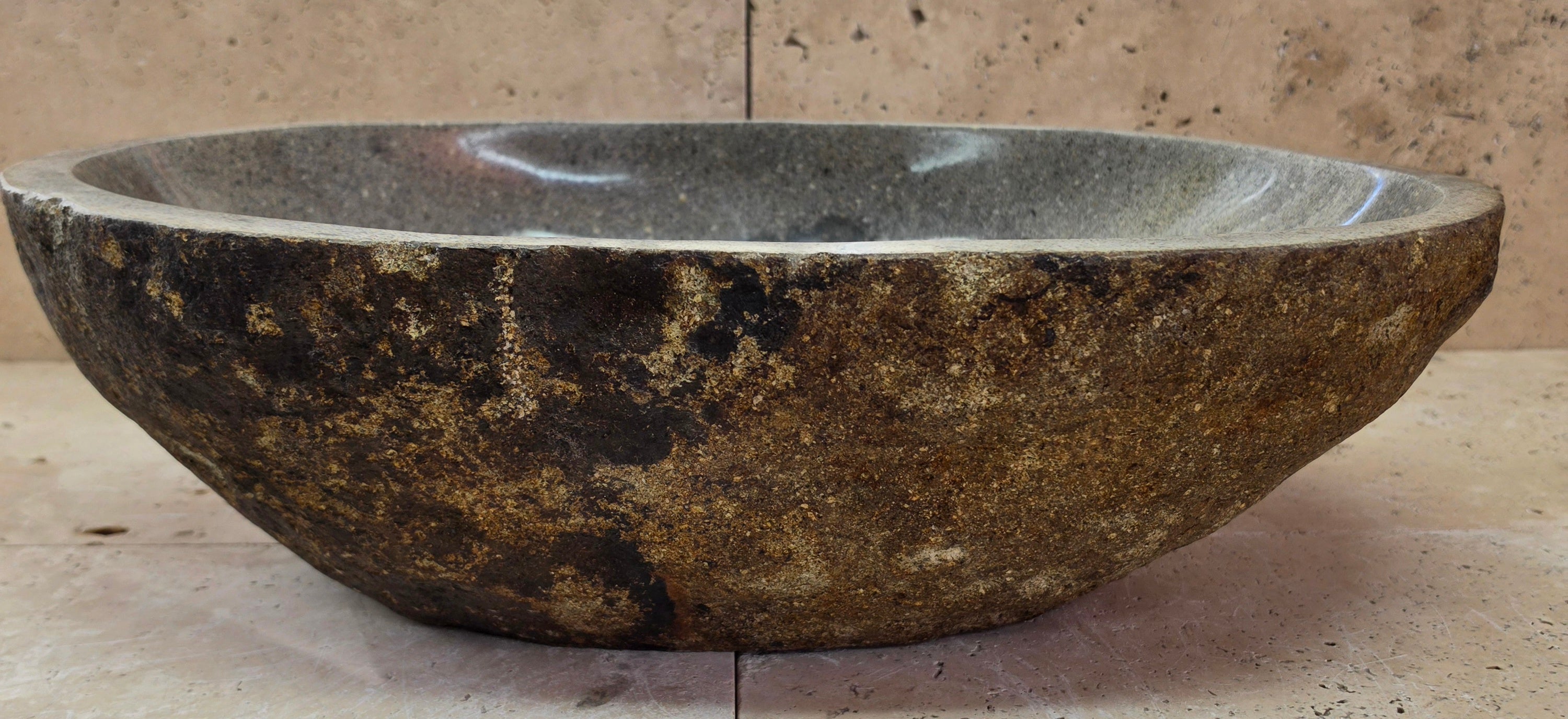 Handmade Natural Oval River Stone  Bathroom Basin  RL 25072043