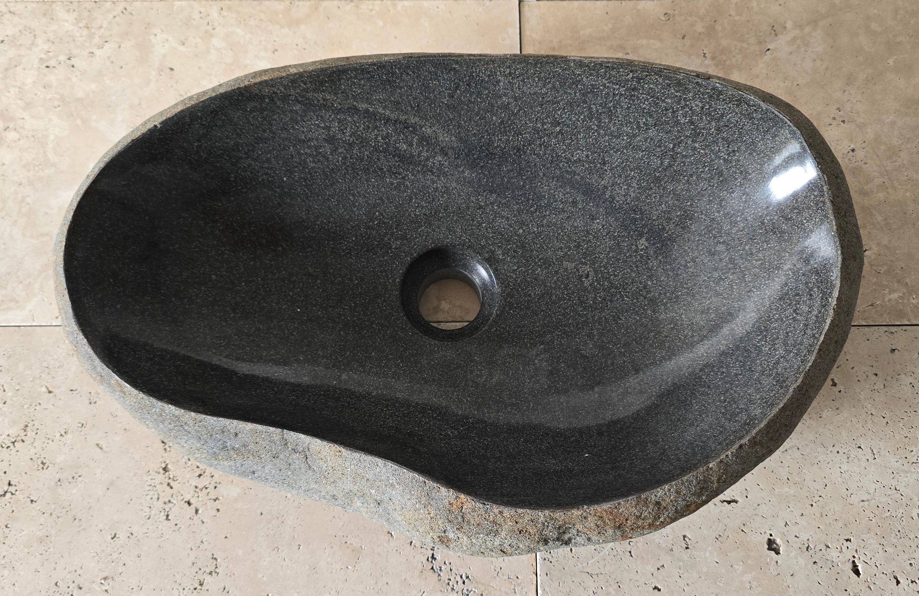 Handmade Natural Oval River Stone  Bathroom Basin  RVL 240948