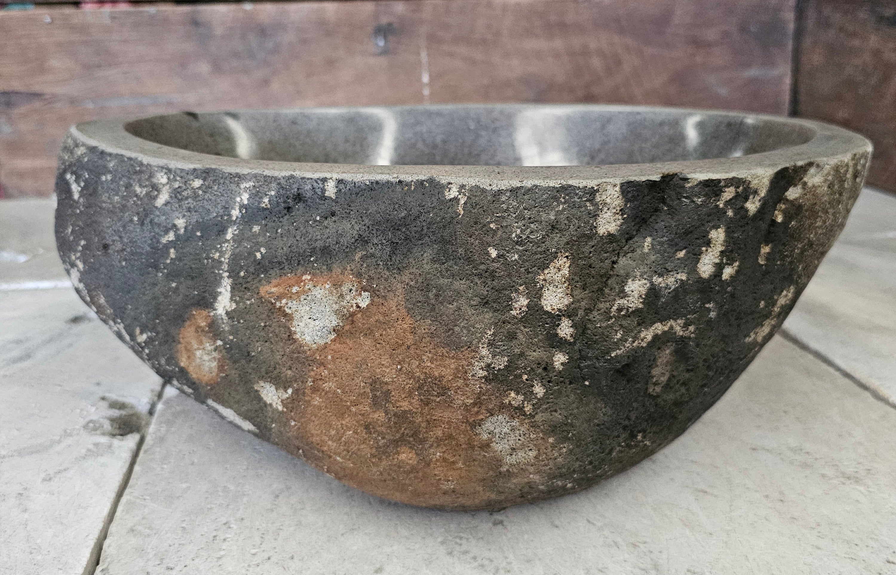 Handmade Natural Oval River Stone  Bathroom Basin  RM 2409023