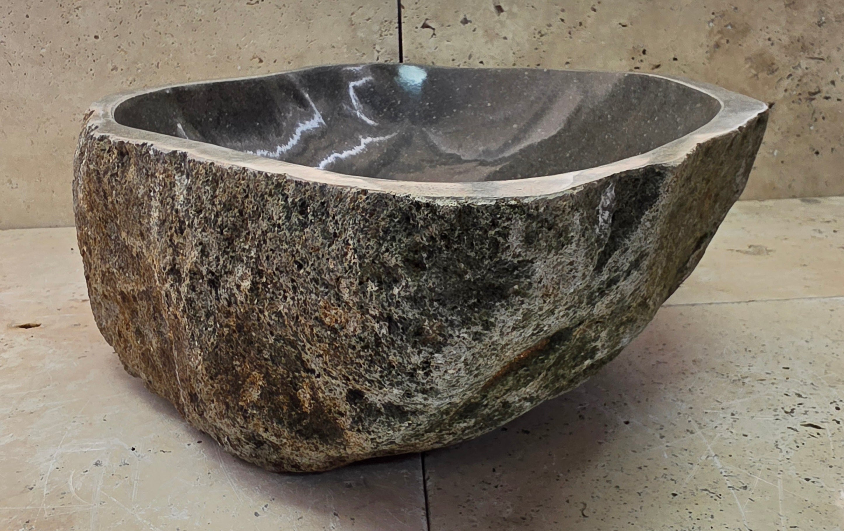 Handmade Natural Oval River Stone  Bathroom Basin  RL 25072021