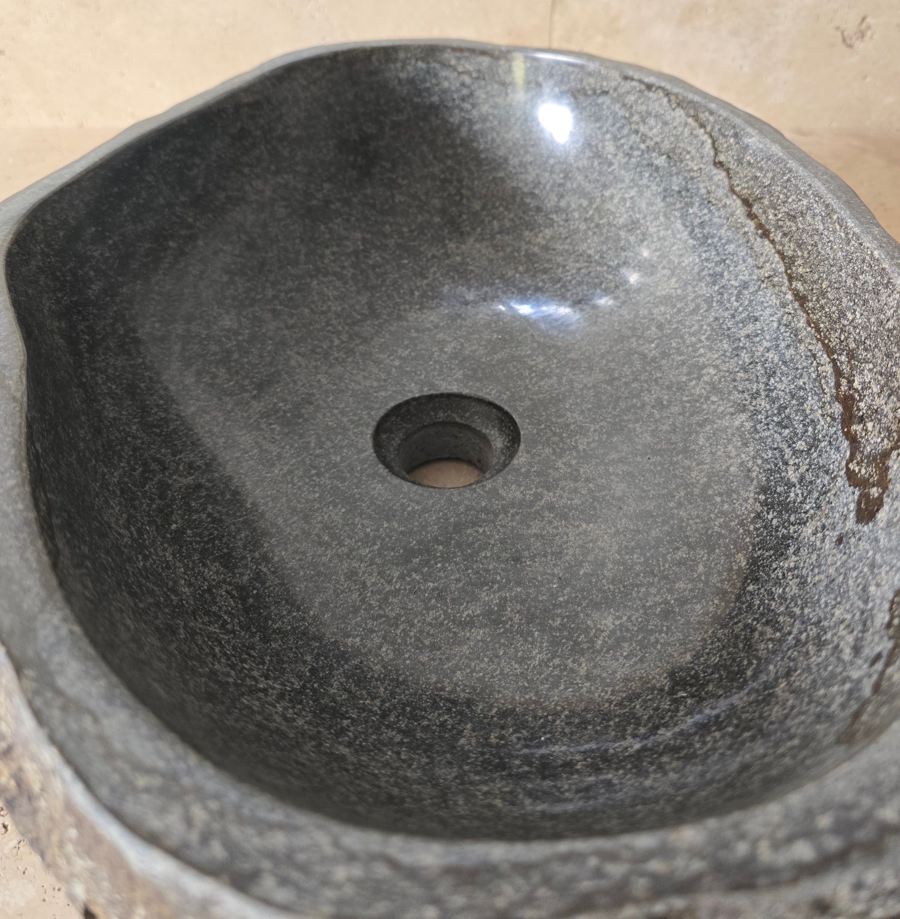 Handmade Natural Oval River Stone  Bathroom Basin  RM 2409138