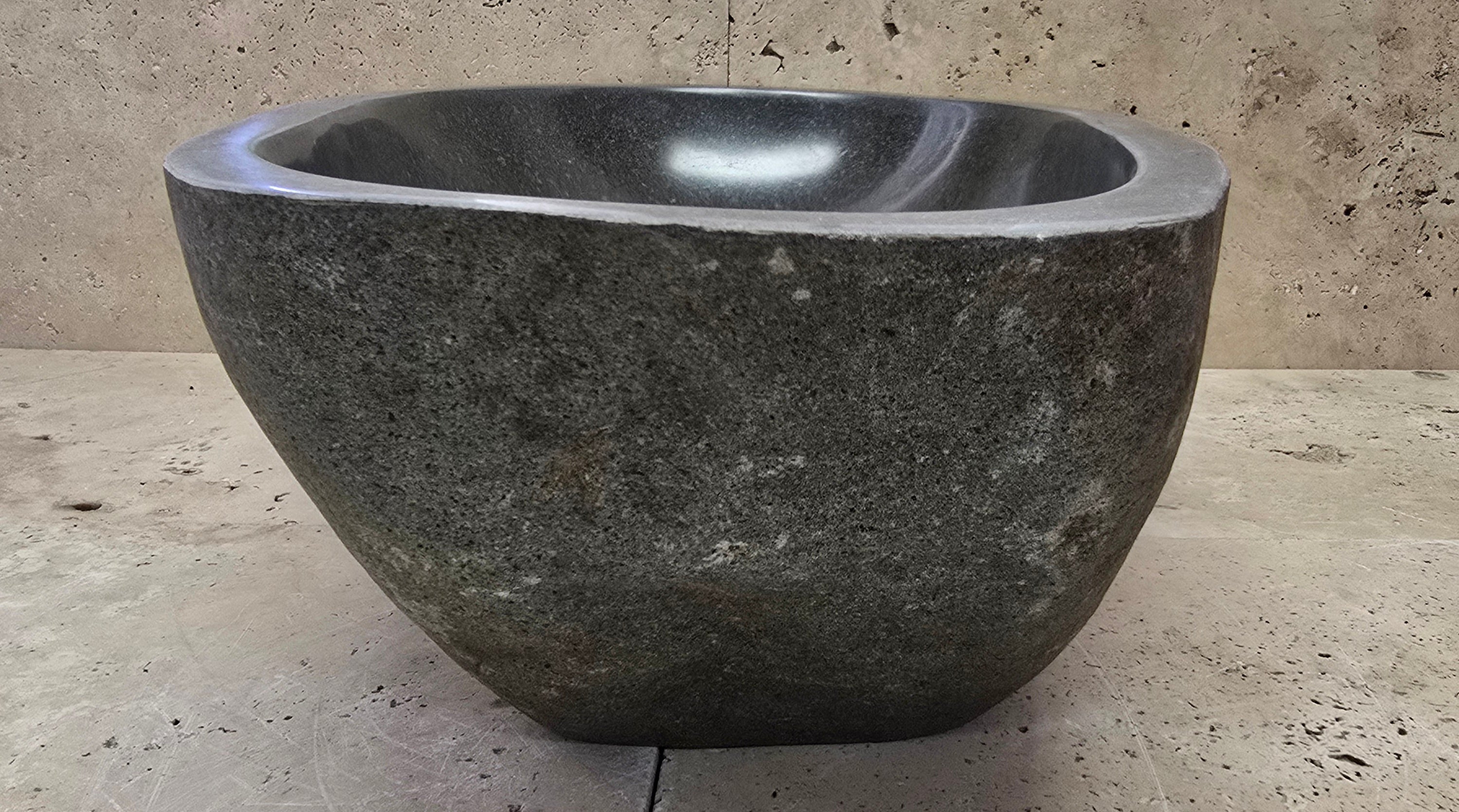 Handmade Natural Oval River Stone  Bathroom Basin  RL 240973