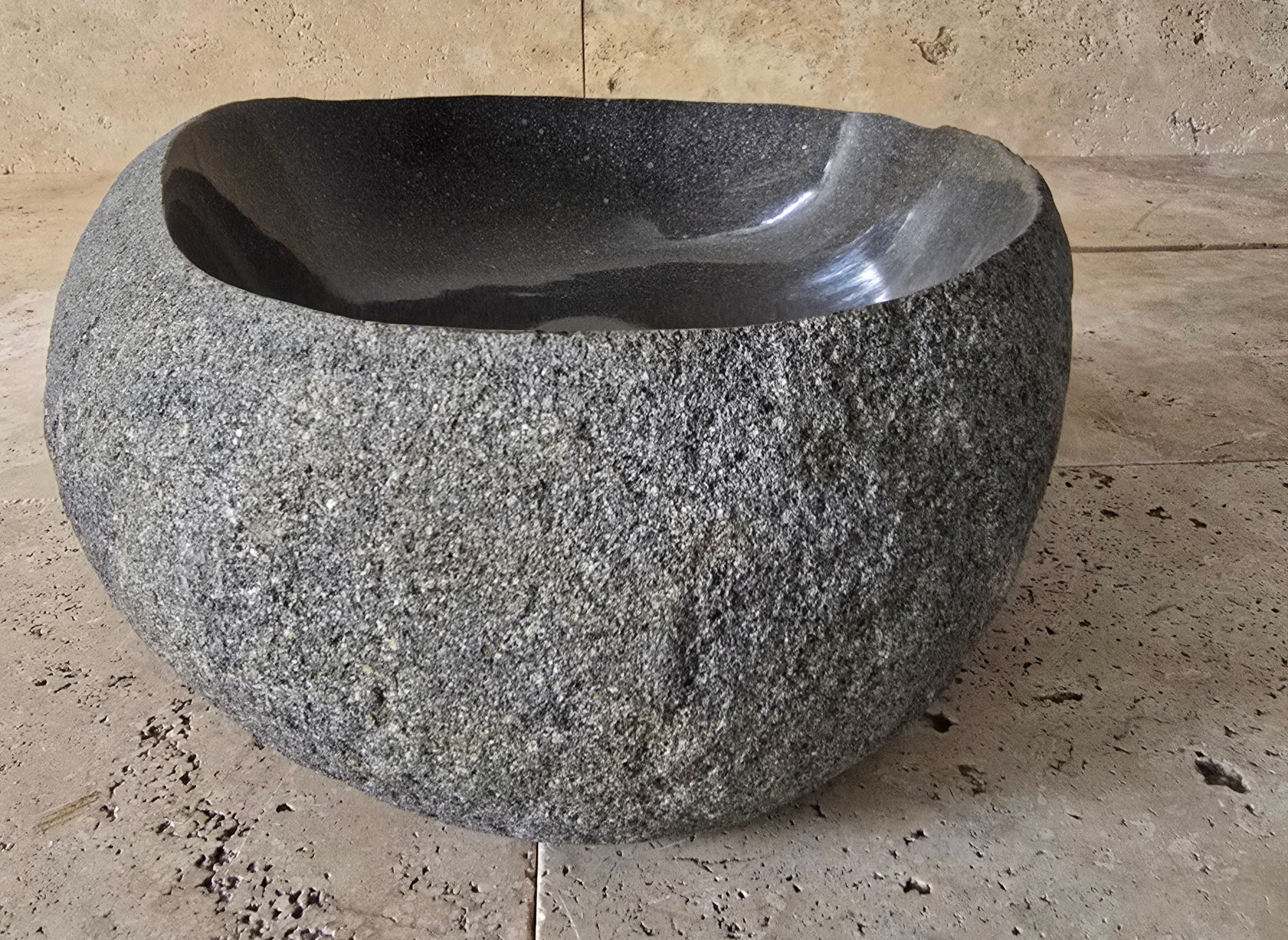 Handmade Natural Oval River Stone  Bathroom Basin  PHM 240918