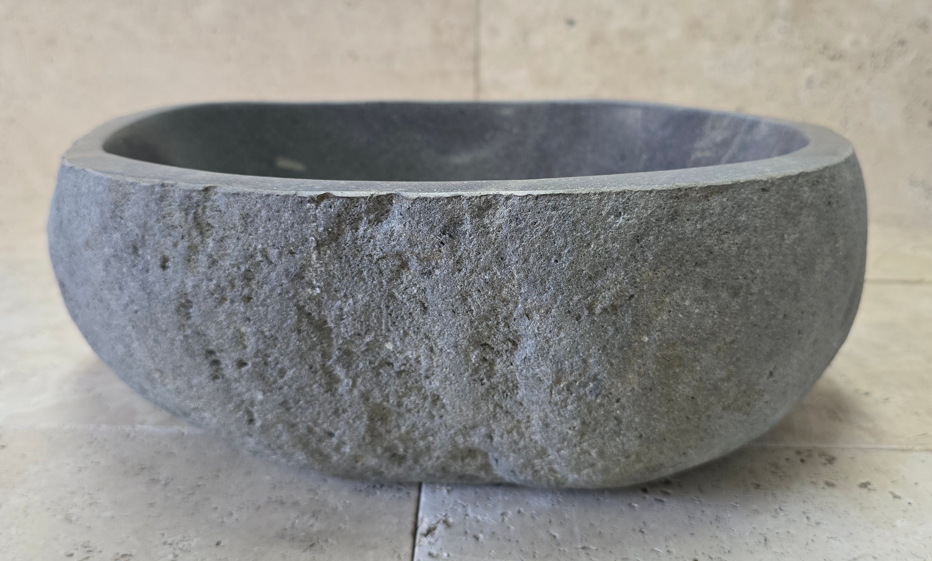 Handmade Natural Oval River Stone  Bathroom Basin  RS 2409069