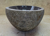 Handmade Natural Oval River Stone  Bathroom Basin  RS 2409120