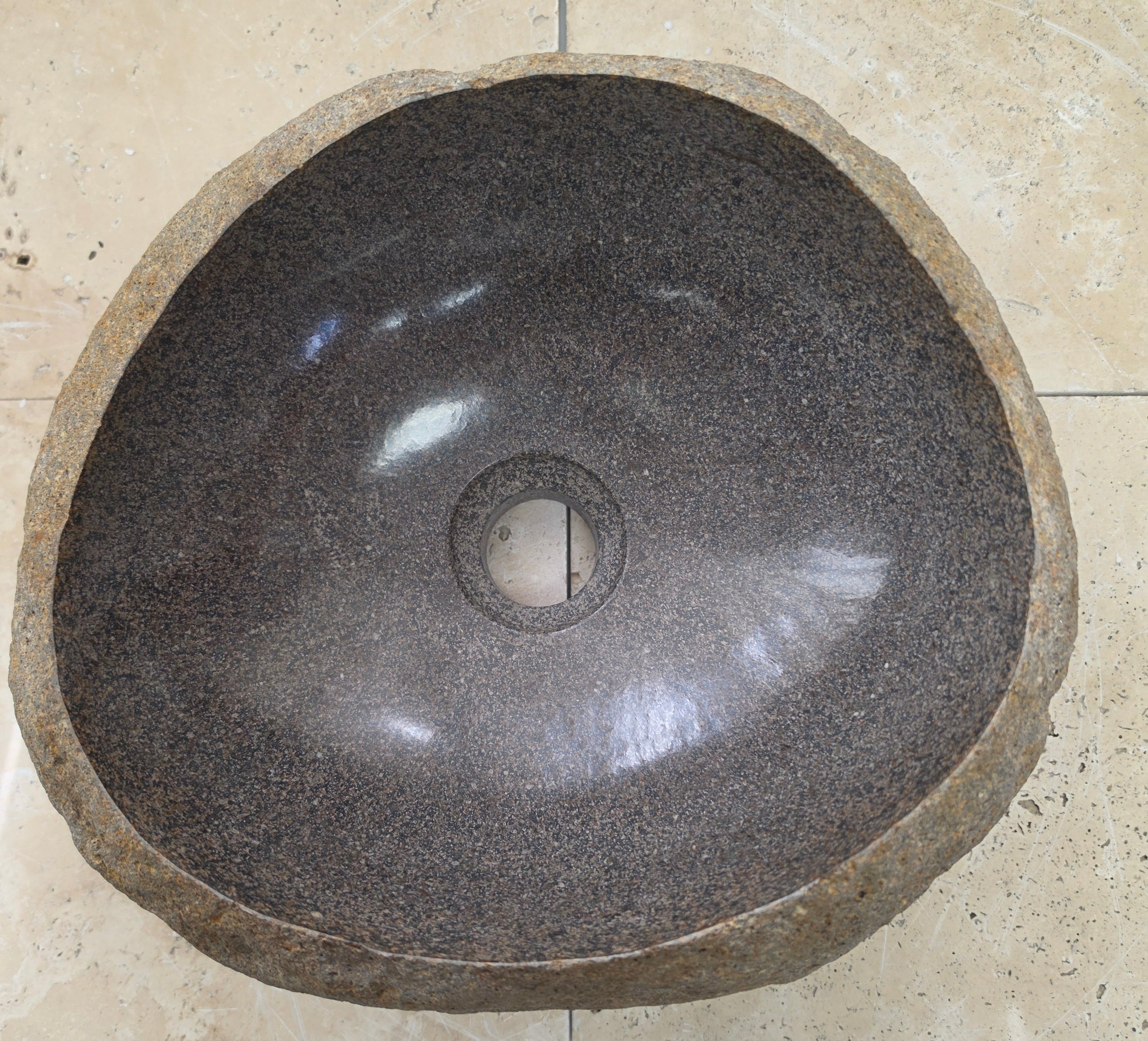 Handmade Natural Oval River Stone  Bathroom Basin  RVS 2409077