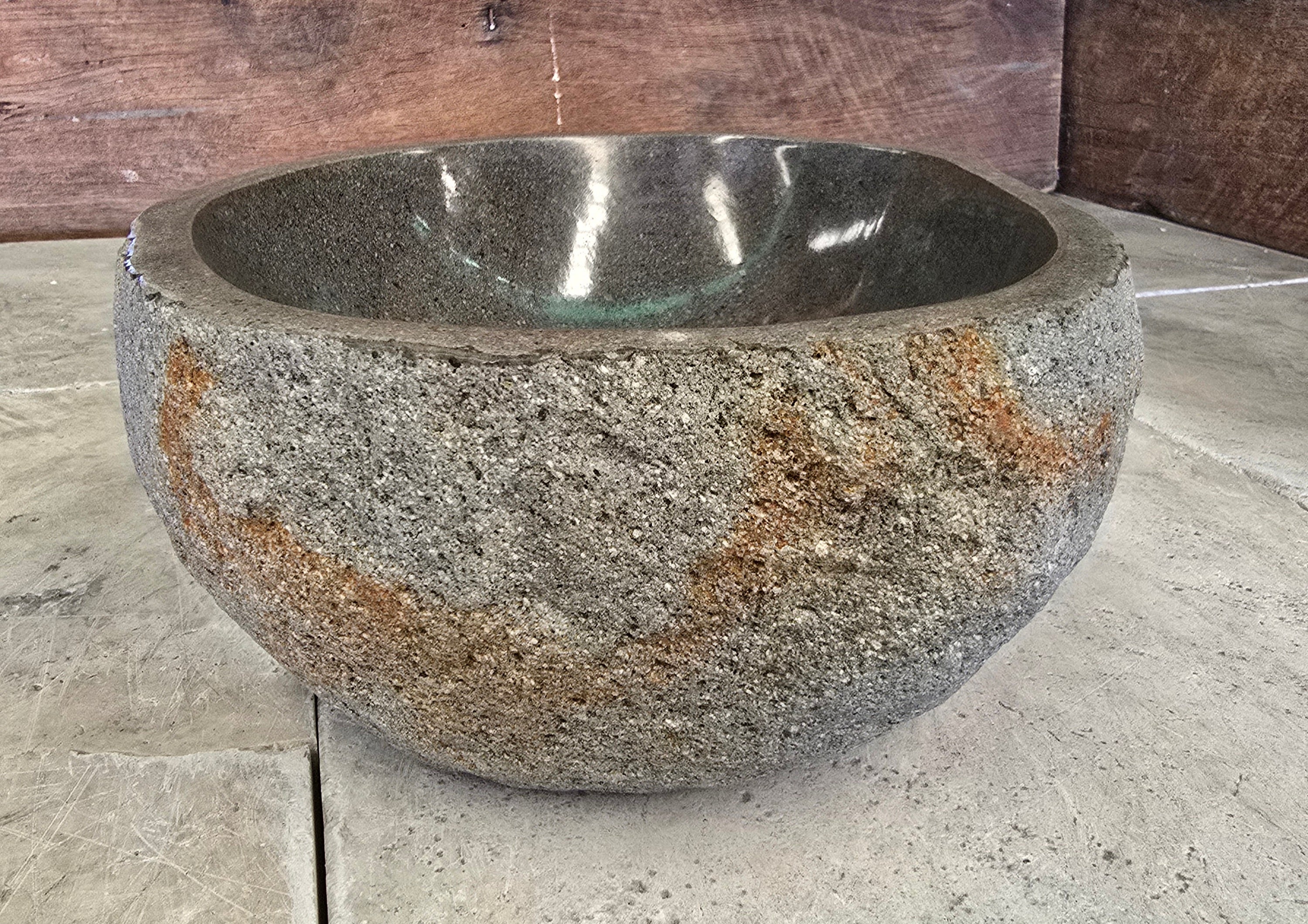 Handmade Natural Oval River Stone  Bathroom Basin  RS 2409058