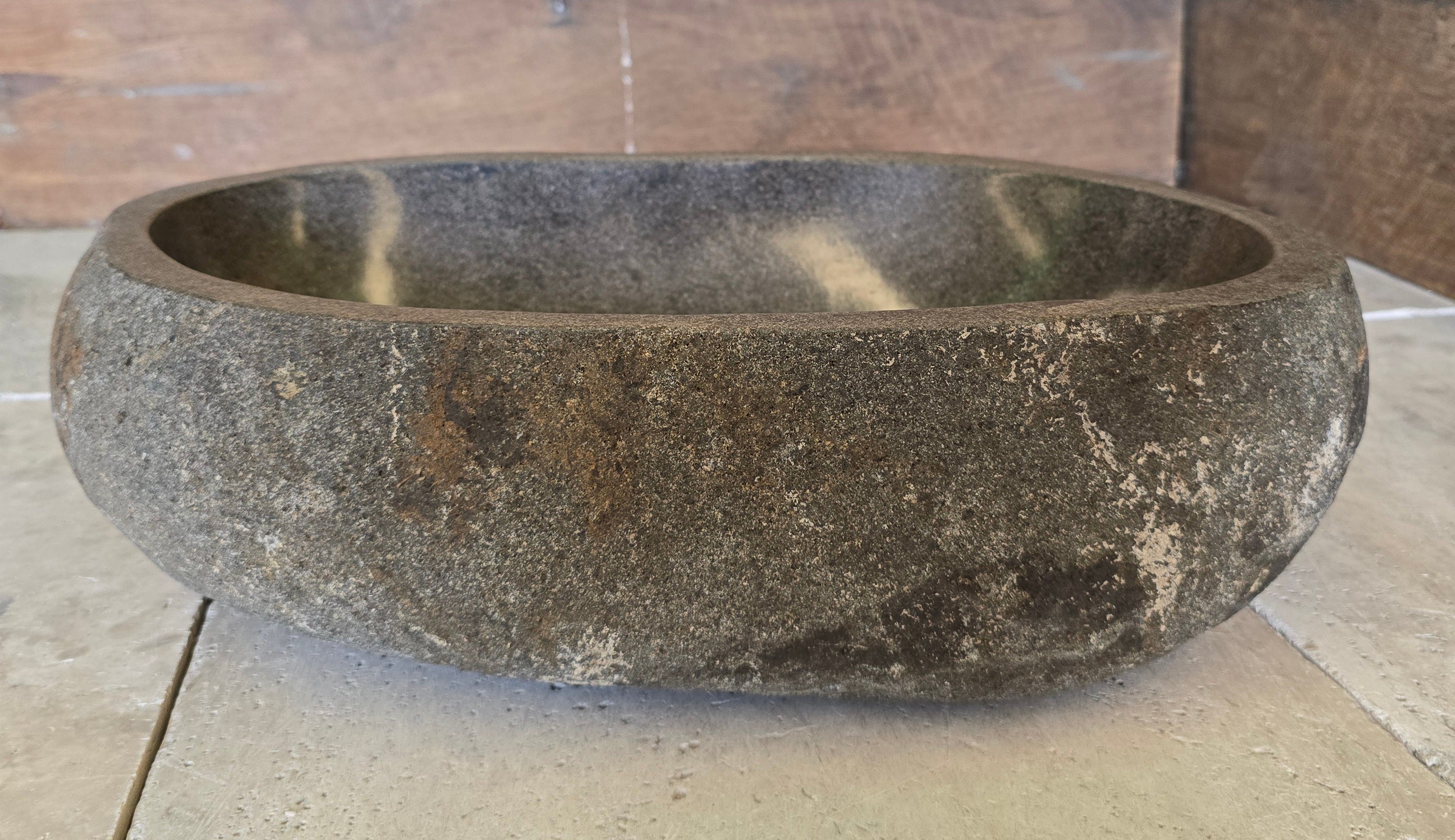 Handmade Natural Oval River Stone  Bathroom Basin  RM 2409001