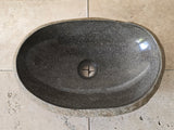 Handmade Natural Oval River Stone  Bathroom Basin  RVM 2409086