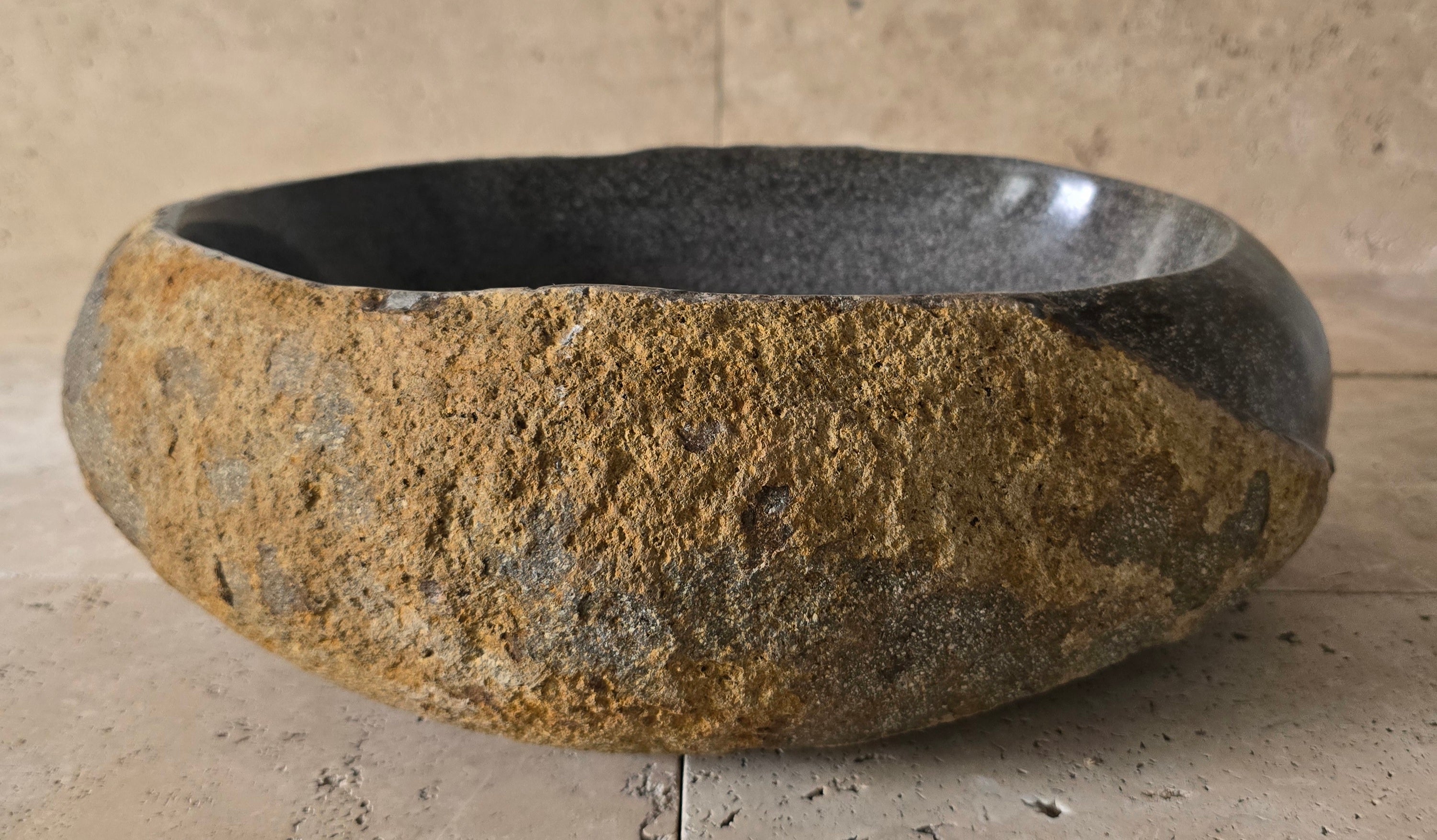 Handmade Natural Oval River Stone  Bathroom Basin  PHM 240922