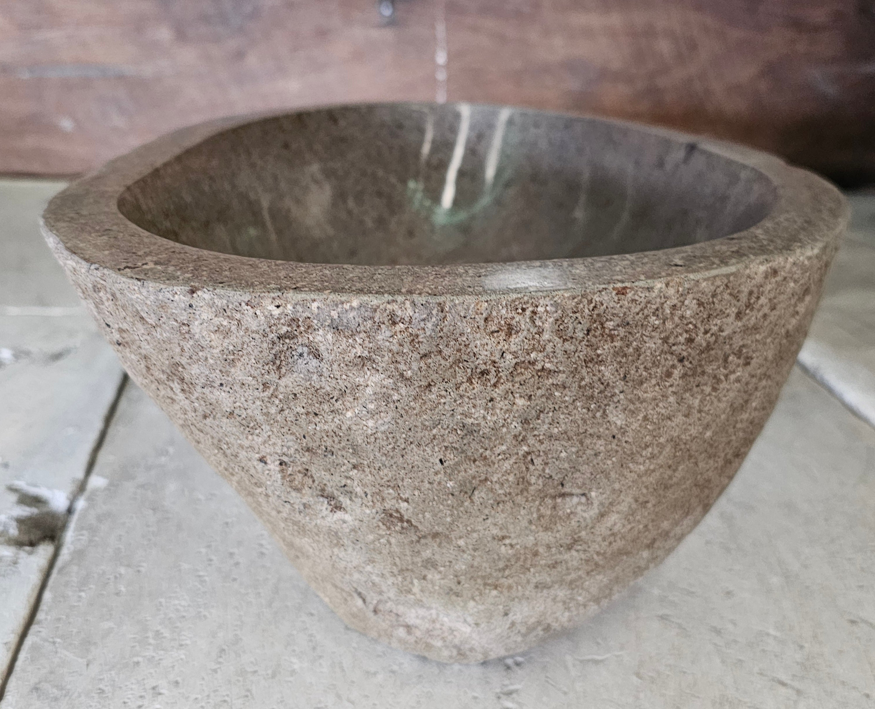 Handmade Natural Oval River Stone  Bathroom Basin  RL 2409220