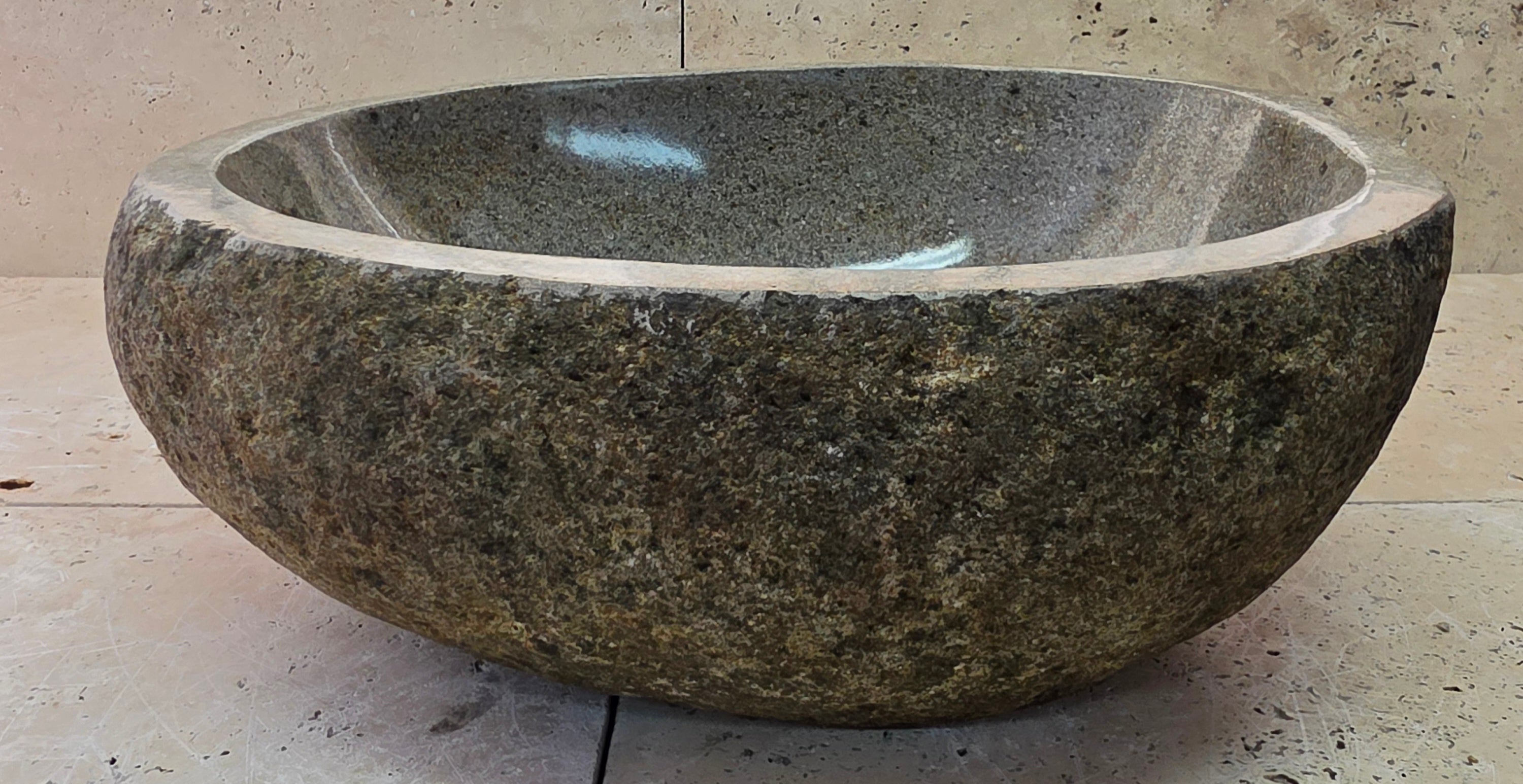 Handmade Natural Oval River Stone  Bathroom Basin  RS 25072049