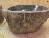 Handmade Natural Oval River Stone  Bathroom Basin TWIN SETS A & B RM 25072030