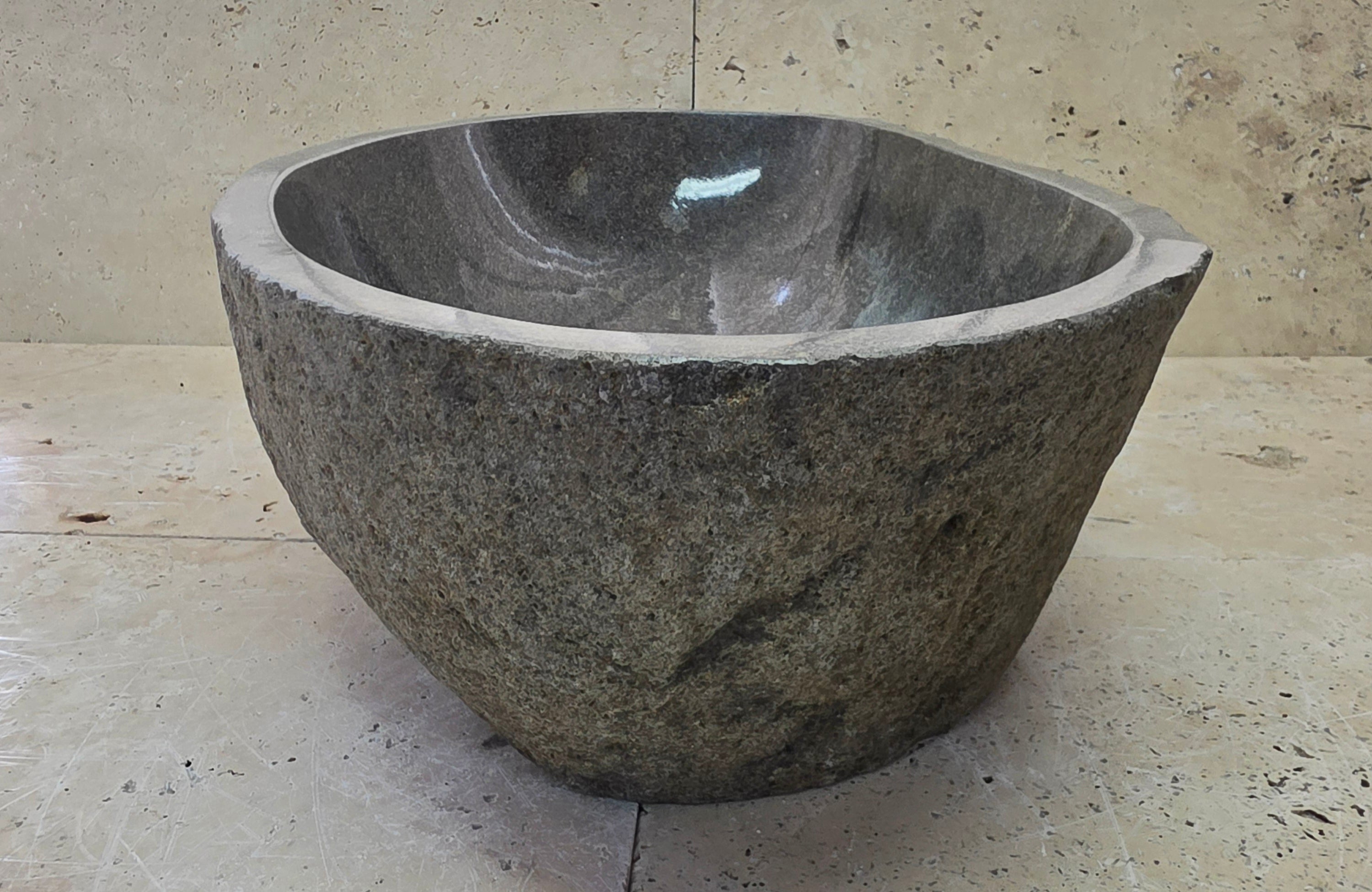 Handmade Natural Oval River Stone  Bathroom Basin  RM 25072099
