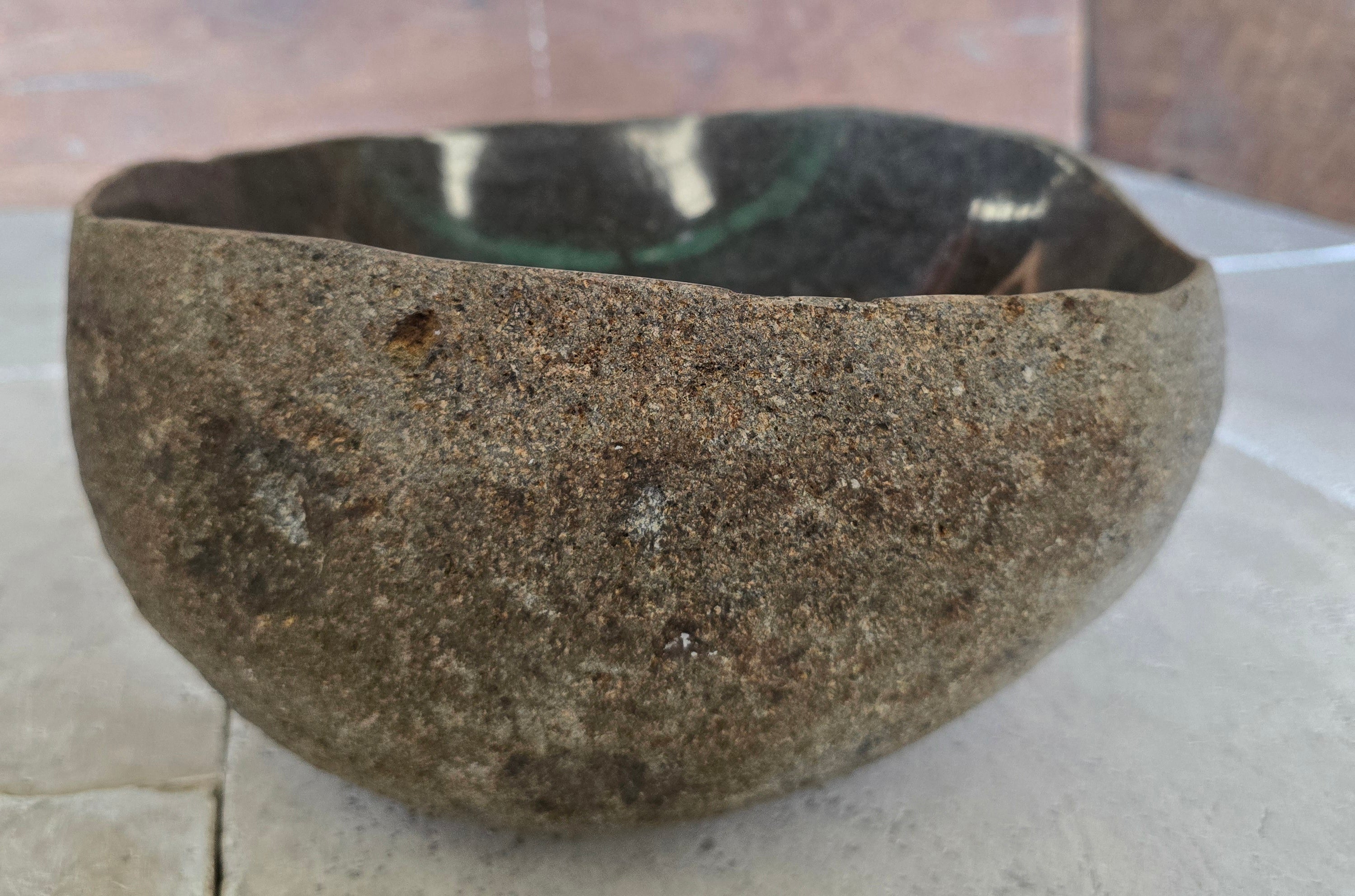 Handmade Natural Oval River Stone  Bathroom Basin  RVS 2409092