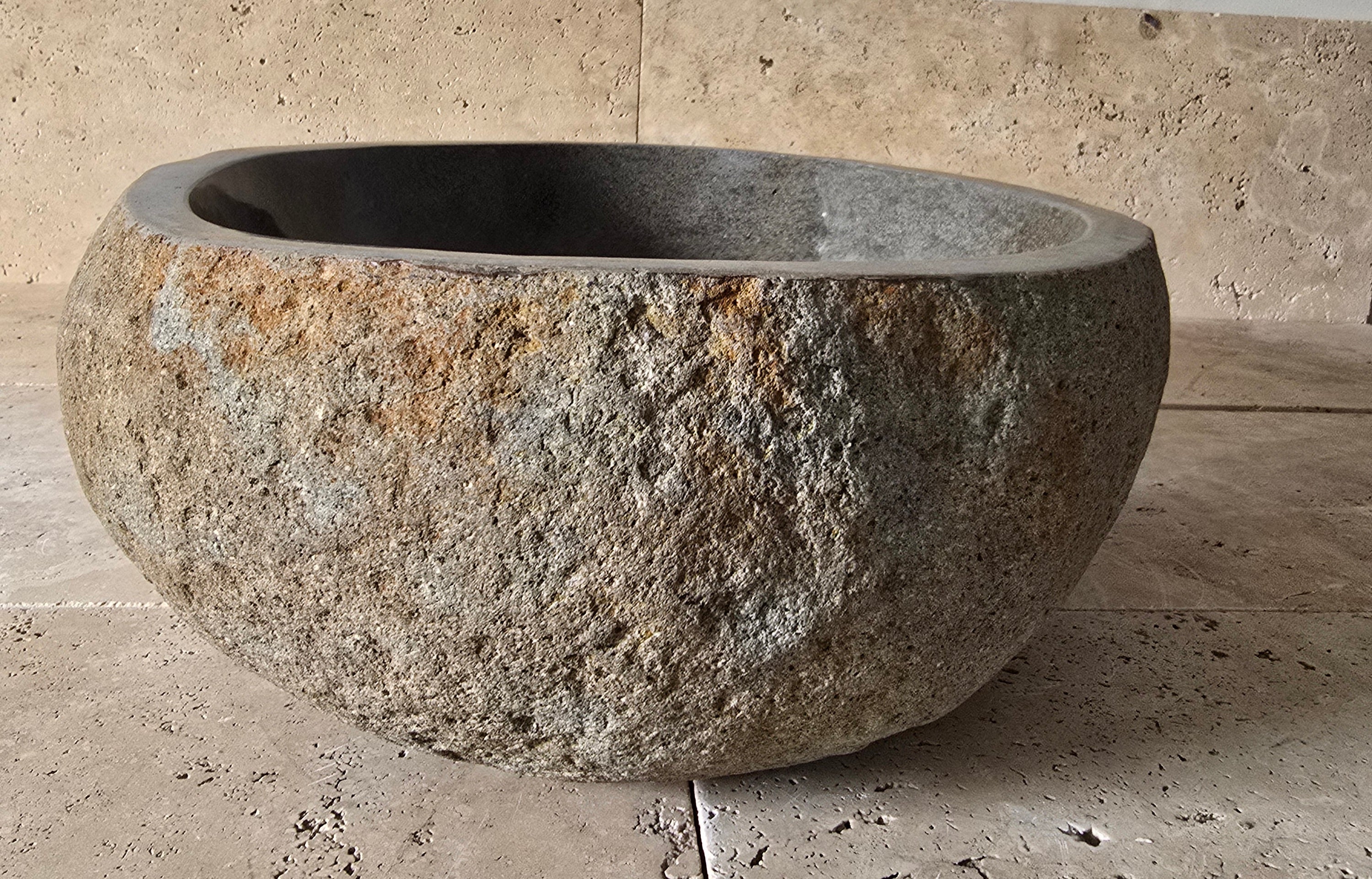Handmade Natural Oval River Stone  Bathroom Basin  RM 2409080