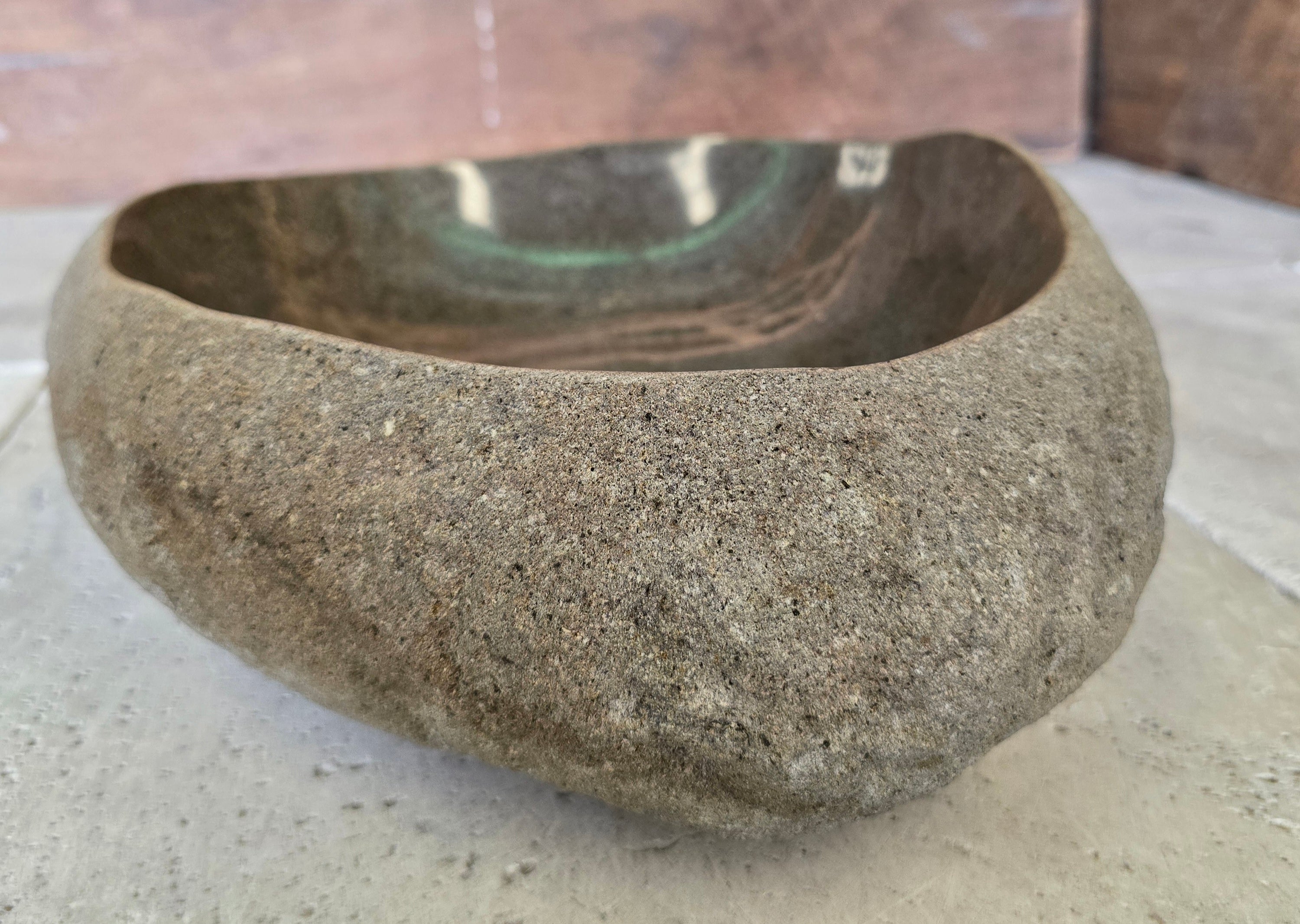 Handmade Natural Oval River Stone  Bathroom Basin  RVS 2409045