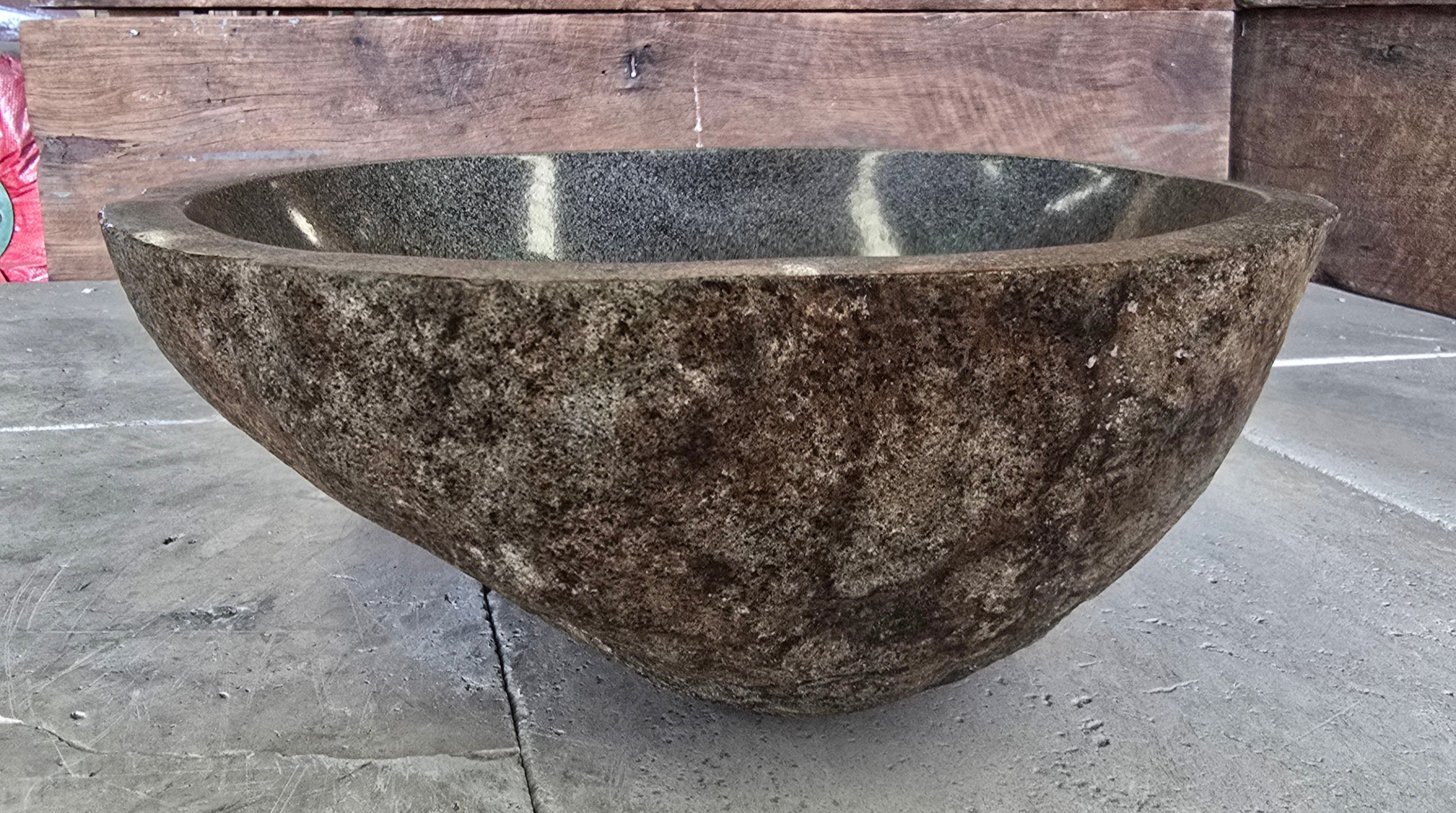 Handmade Natural Oval River Stone  Bathroom Basin  RS 24091055