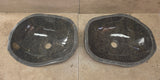 Handmade Natural Oval River Stone  Bathroom Basin TWIN SETS A & B RM 25072001